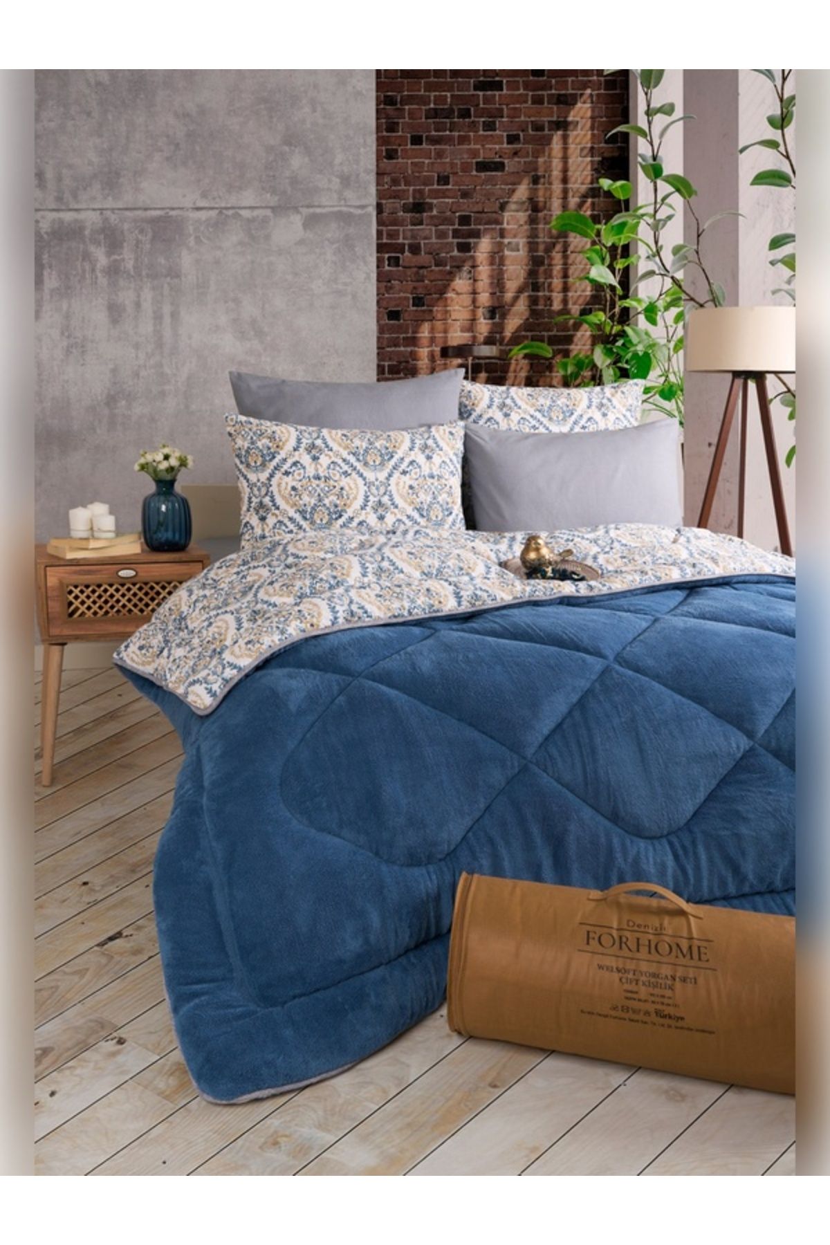 Sudemhome-Double Welsoft Sleeping Set Double Sided Wellsoft Fluffy Fleece Quilt and Battal Fitted Sheet 3