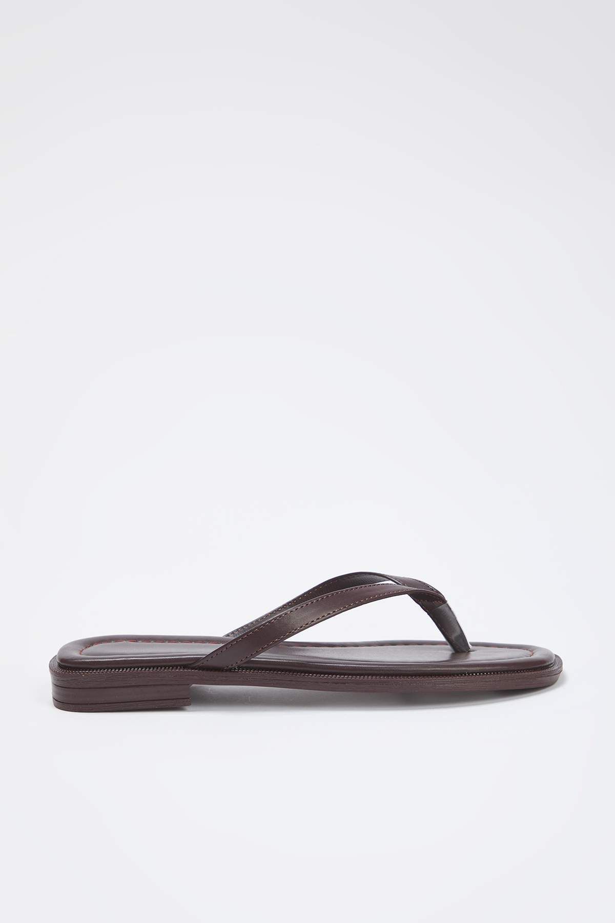 TRENDYOL SHOES-Καφέ Γυναικείες Σαγιονάρες TAKSS25TE00071 3