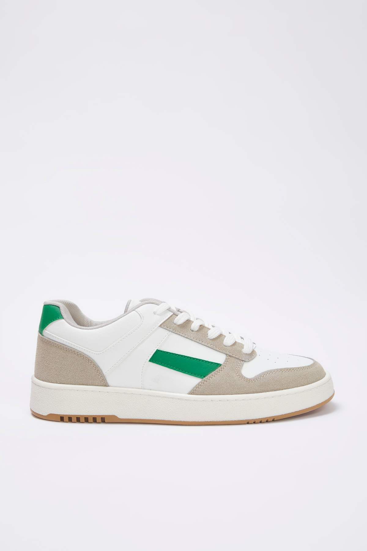 TRENDYOL SHOES-Weißer, detaillierter Retro-Herren-Sneaker in Blockfarbe 
 TAKAW26SN00021 aus Englisch ins Deutsche. 3
