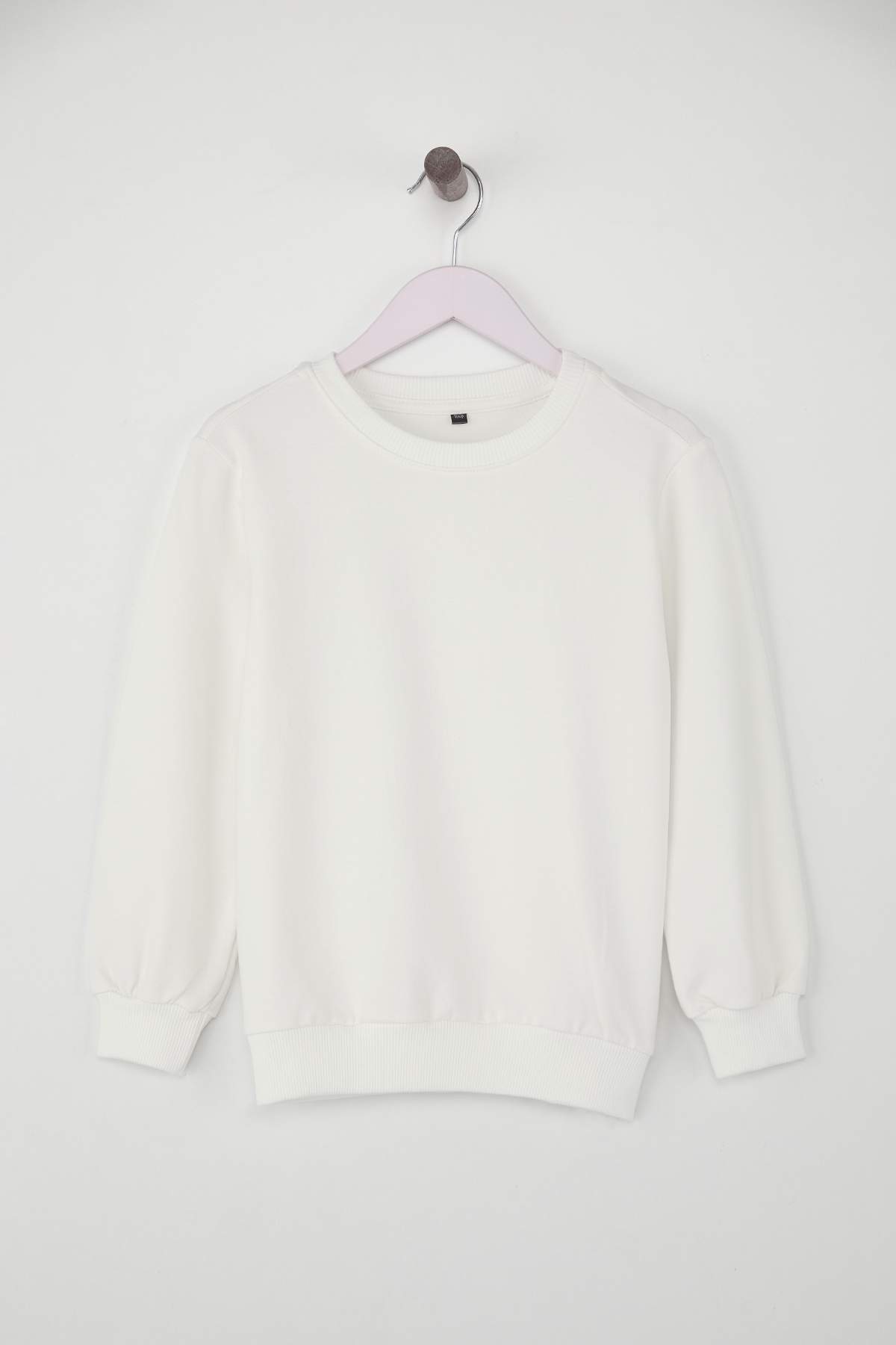 Trendyolmilla  Gül Kurusu- Ekru 2'li Pamuklu Düz/Basic Kız Çocuk Örme Okul Sweatshirt TKDAW25SW00000 - Görsel 4