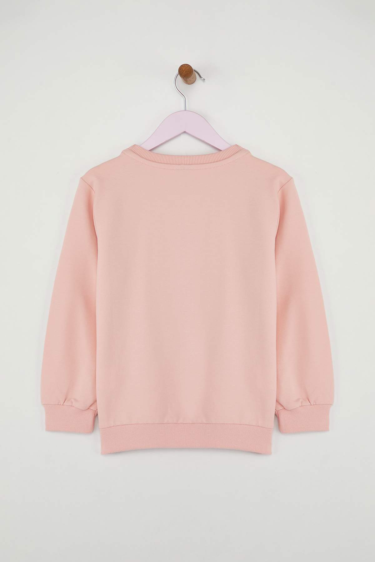 Trendyolmilla  Gül Kurusu- Ekru 2'li Pamuklu Düz/Basic Kız Çocuk Örme Okul Sweatshirt TKDAW25SW00000 - Görsel 3