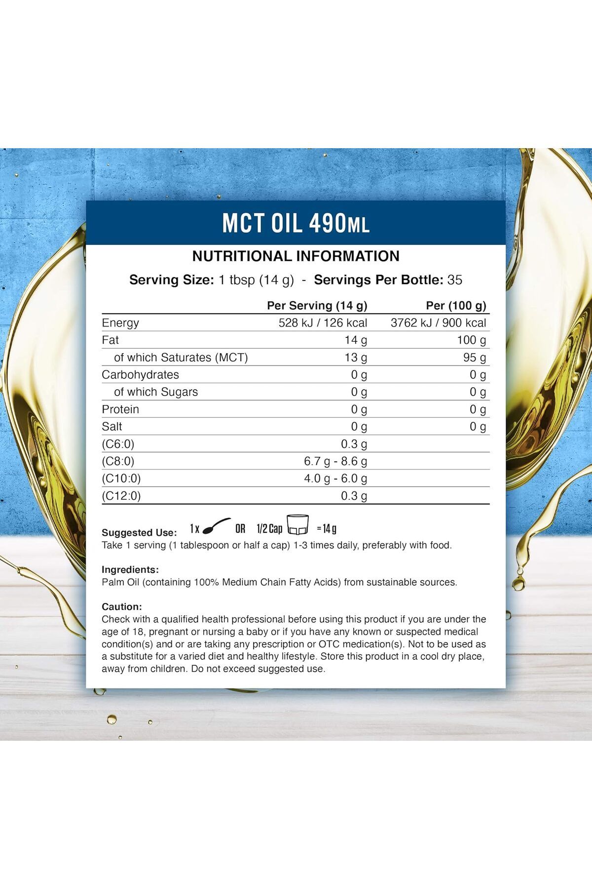 applied nutrition-Mct Oil, 490 Ml, For Paleo, Keto & Low Carb Diets, Energy Source No Carbs, (35 SERVINGS) 5