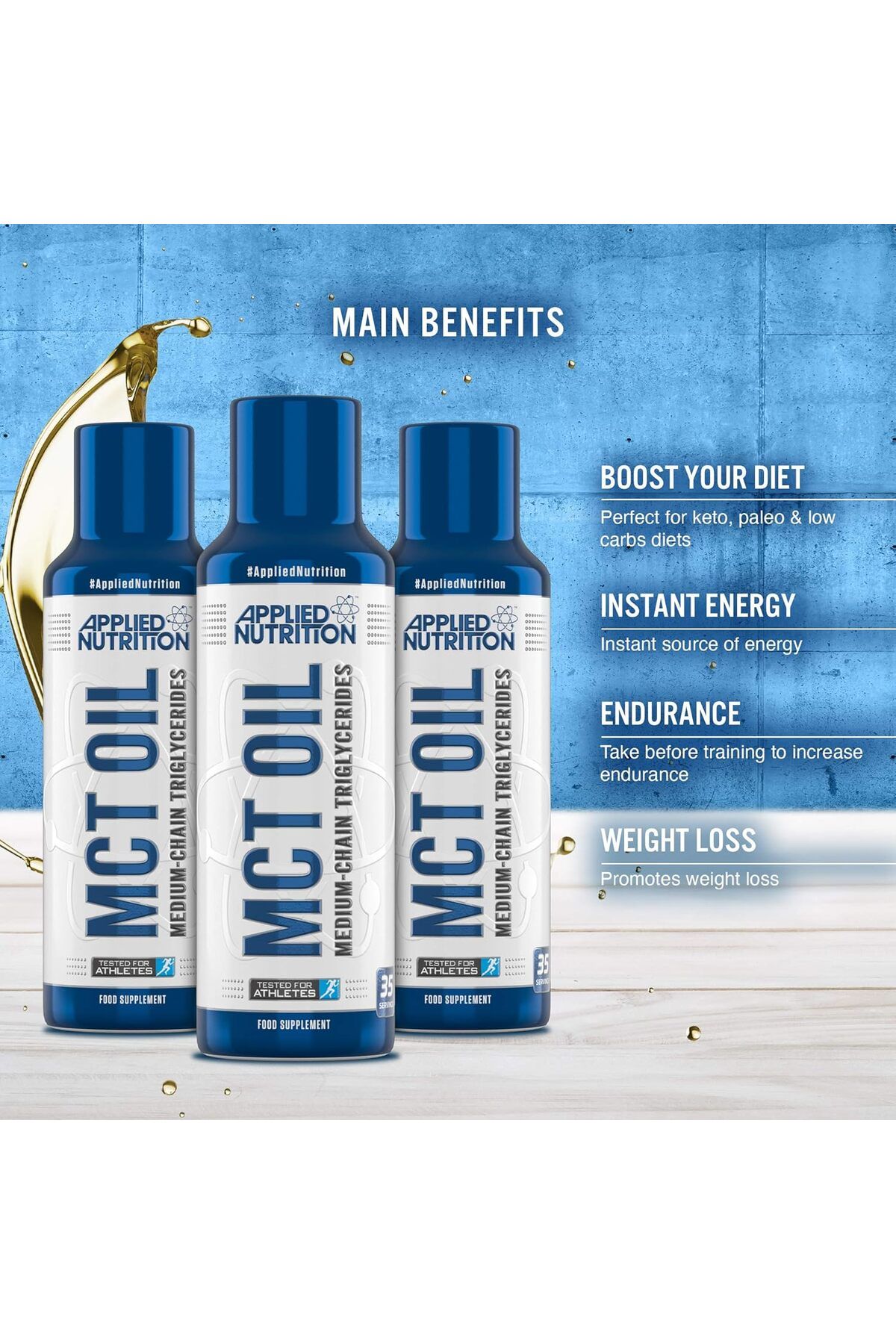 applied nutrition-Mct Oil, 490 Ml, For Paleo, Keto & Low Carb Diets, Energy Source No Carbs, (35 SERVINGS) 3