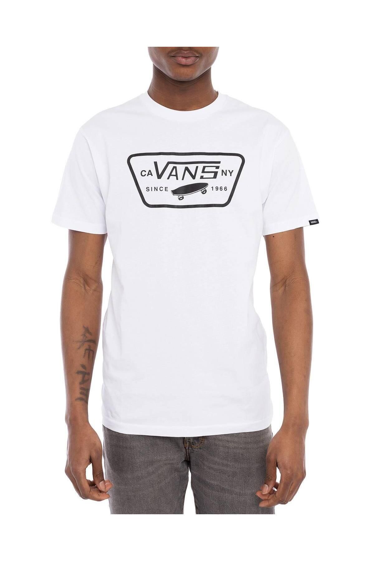 Vans-Full Patch Vn000qn8yb21 Ανδρικό λευκό μπλουζάκι 3