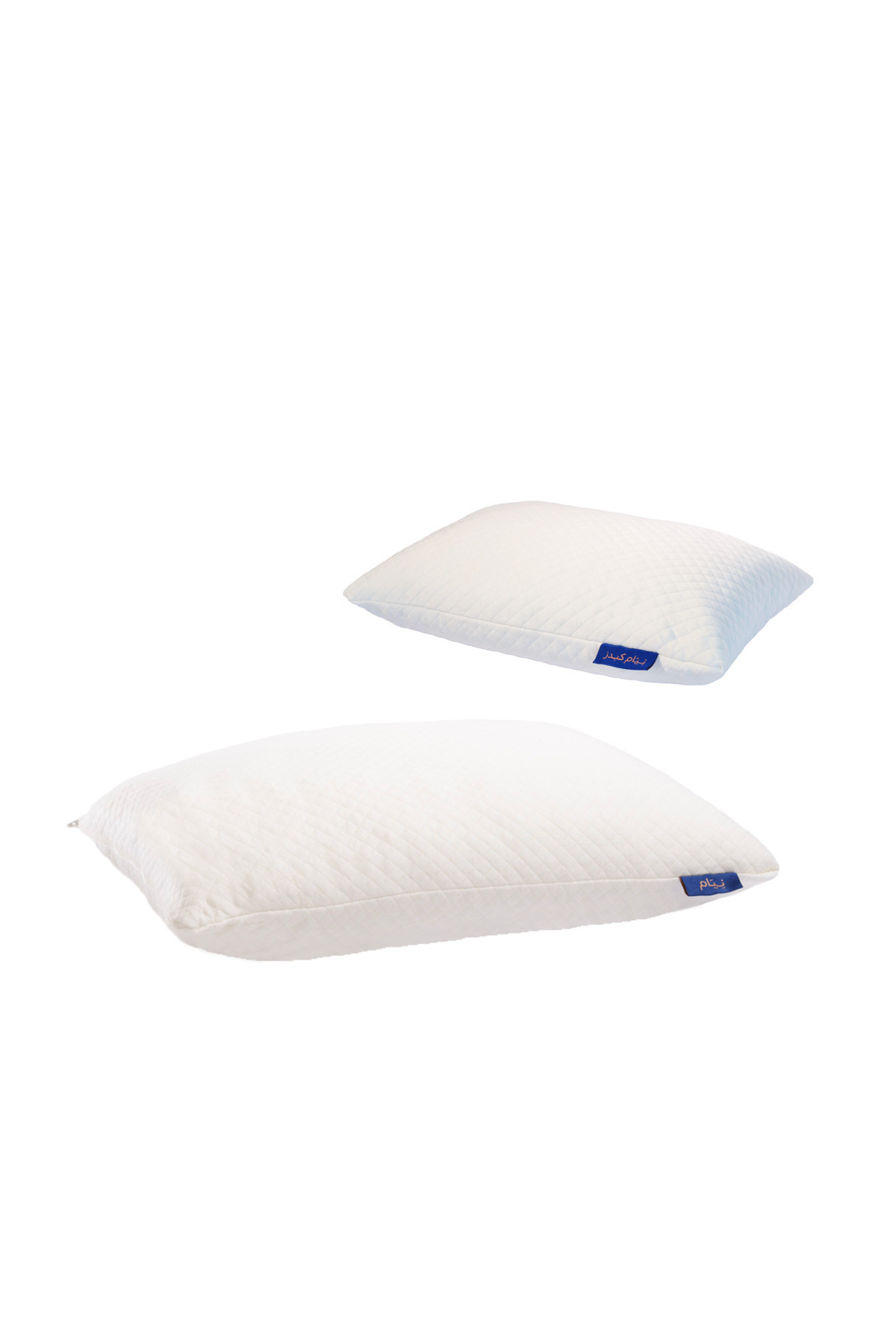 Neyam طقم وسادة من قطعتين مع حشوة إسفنجية إضافية وغطاء وسادة قابل للغسل، 43 × 40 × 21 سم