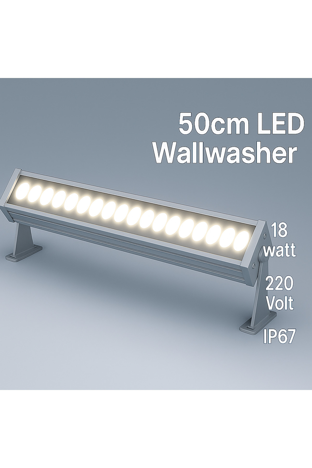 DEHALUX LIGHTING 50cm 18w Led Wallwasher Naturel Beyaz 4000k | Dış Cephe, Minare, Bahçe Aydınlatma | Iç-dış Kullanım