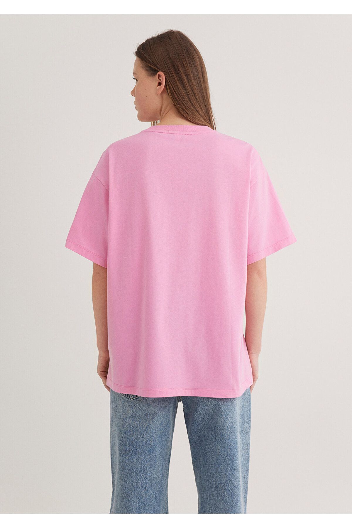 Mavi-Rosafarbenes T-Shirt mit Logo-Print, Übergröße/weiter Schnitt 1600843-71032 4
