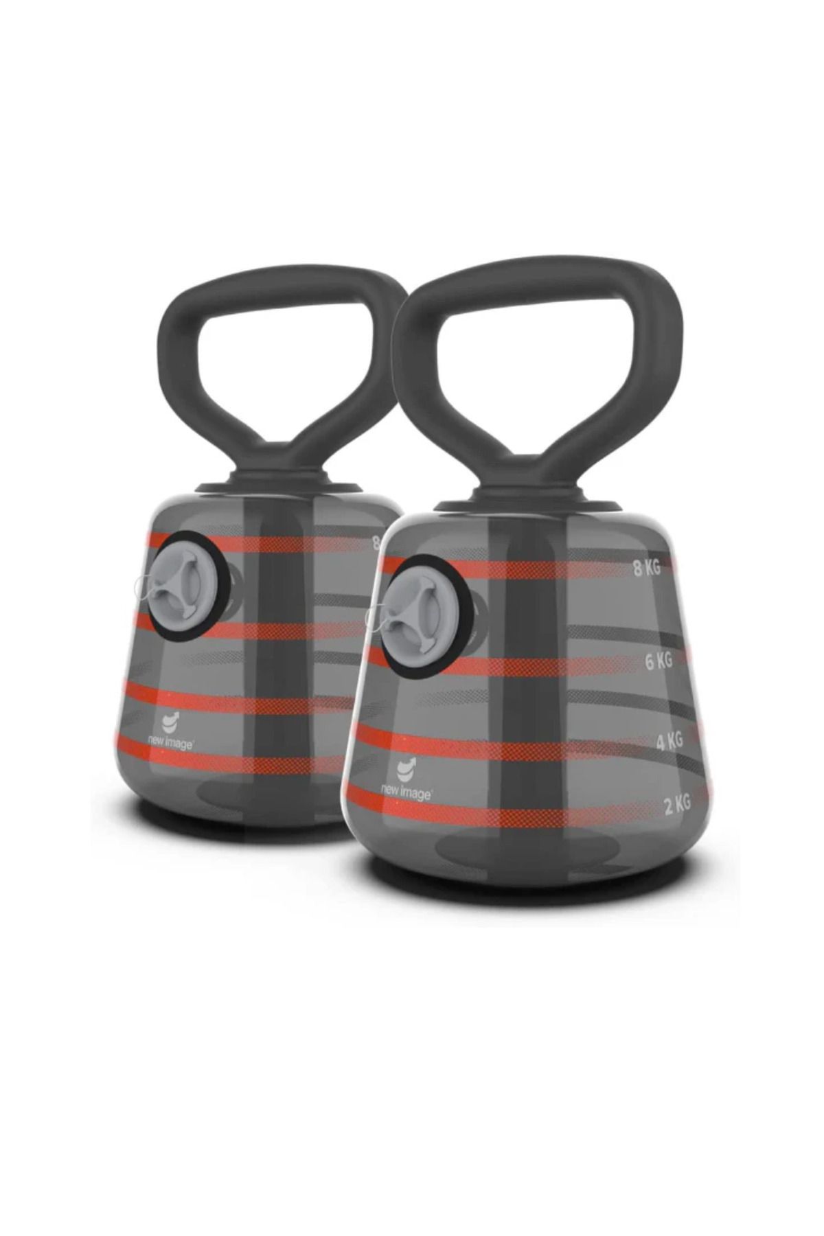 METATRON mT-Set of 2 Inflatable Kettlebells, with water, 1-7 kg, convertible into a dumbbell 1