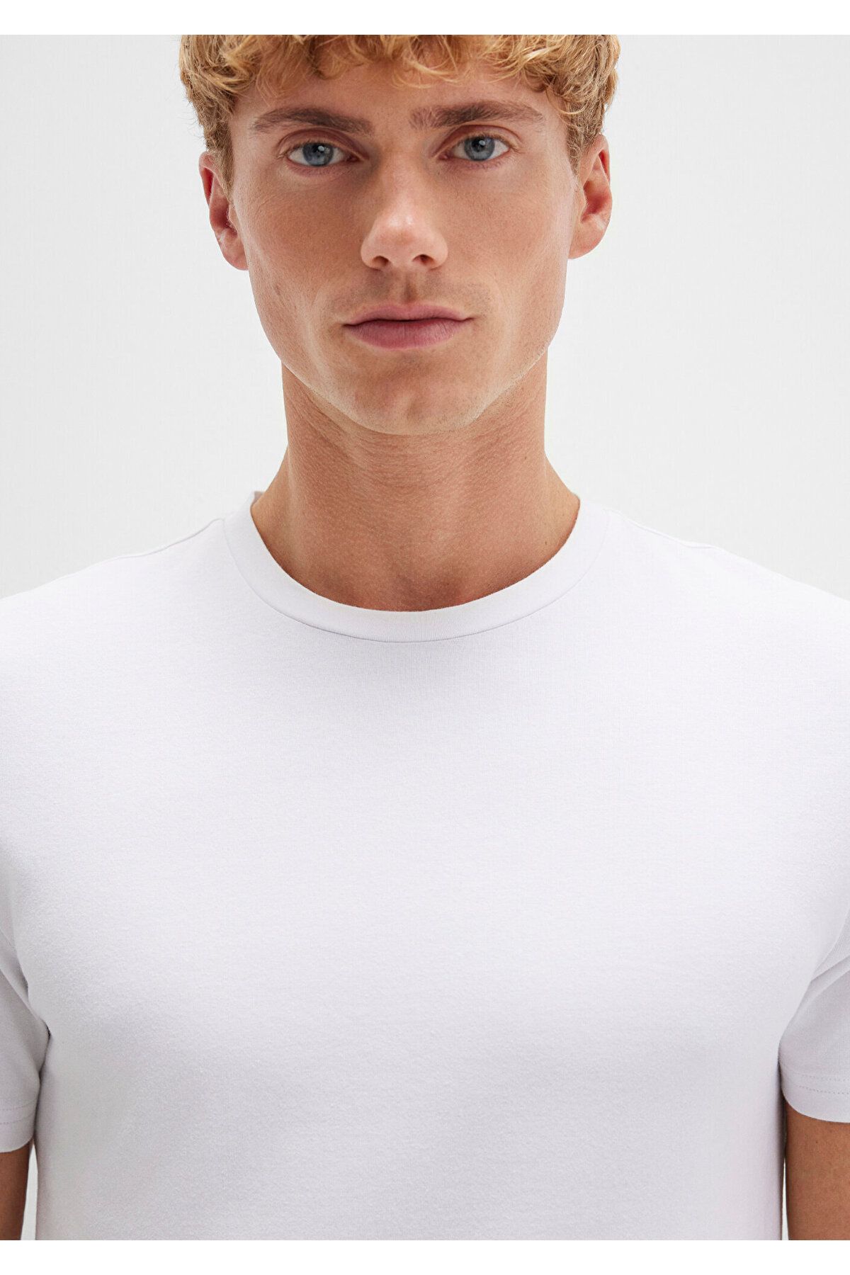 Mavi-Stretch White Basic T-Shirt Fitted / Body Fitted Cutout 061747 -620 5