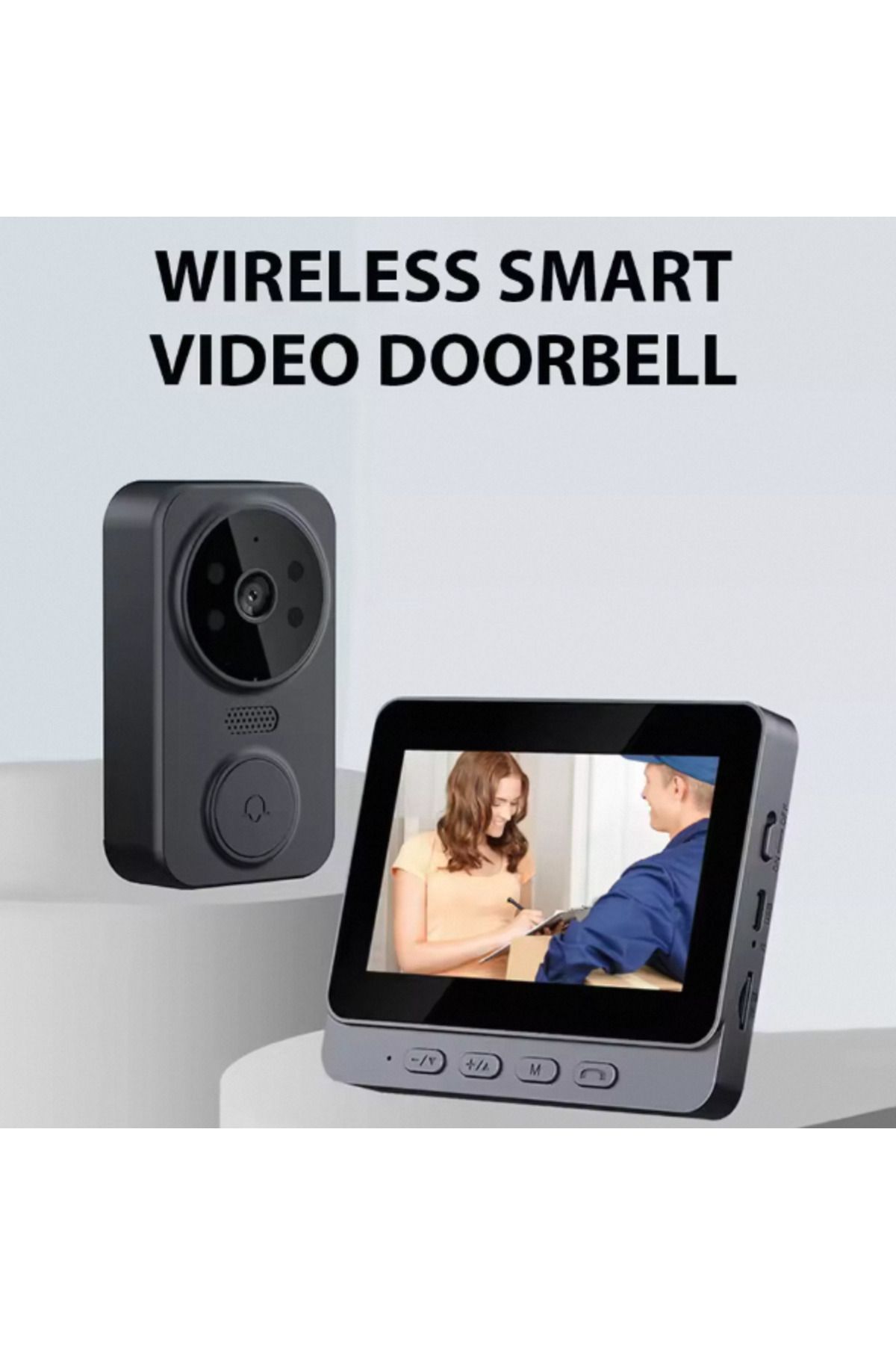 Choice-Black Wireless Video Doorbell With Screen 4.3'' Ips Hd Smart Intercom - 2.4g Wifi, Two-way Talk, Nig 2