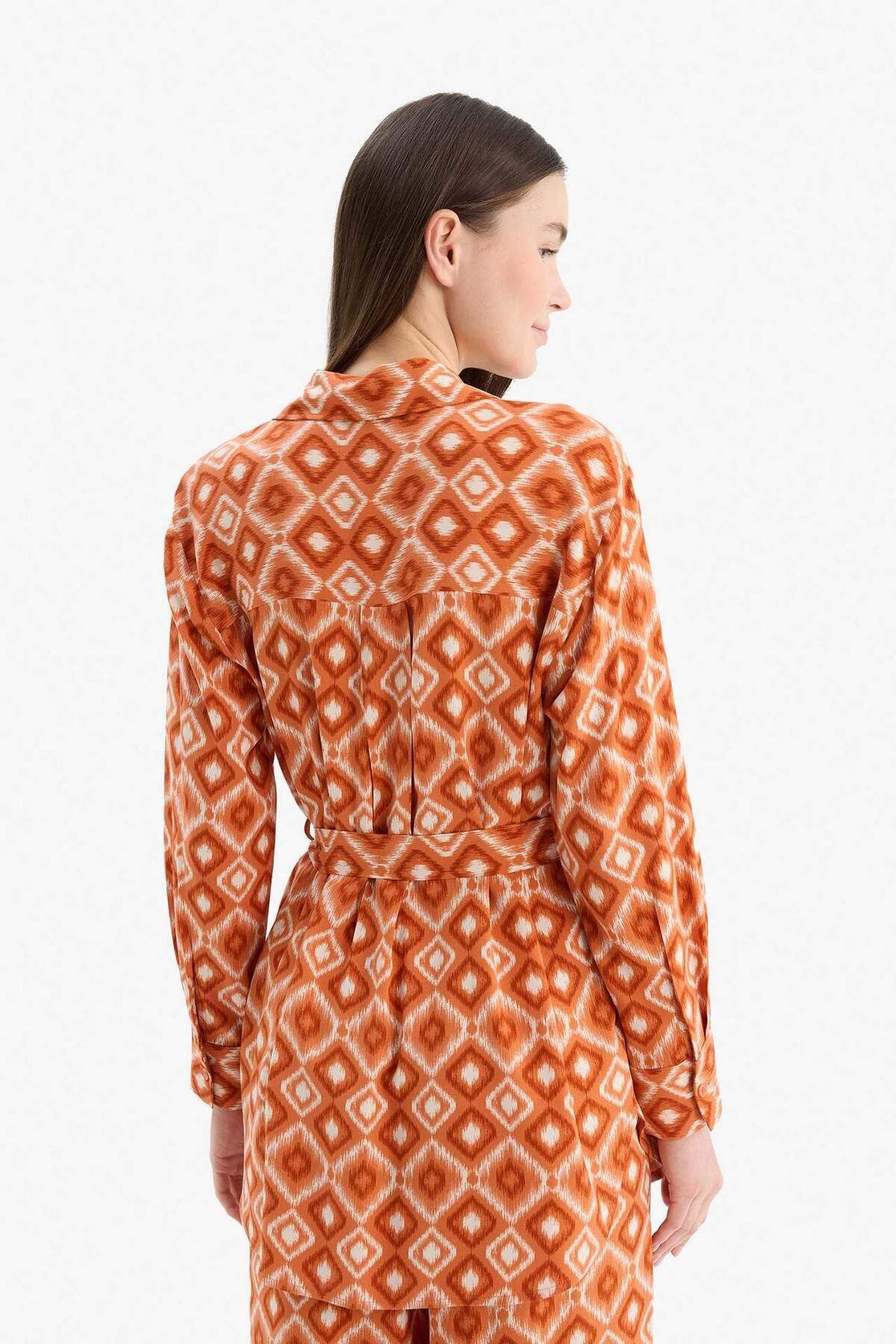DeFacto-Relax Fit Patterned Viscose Long Sleeve Tunic D9753Ax25Sm 6