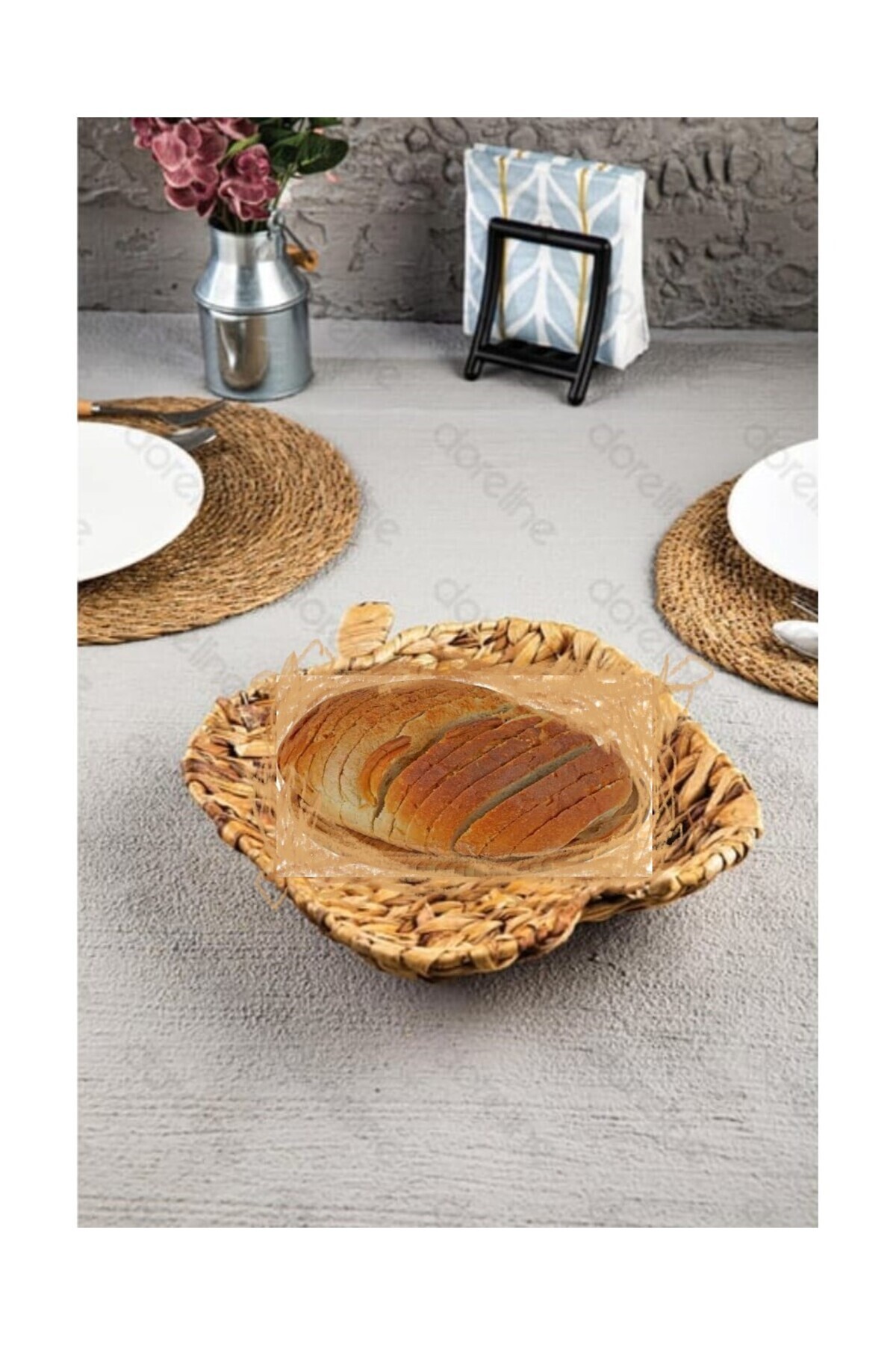 AHİR TİCARET-Bamboo Wicker Apple Model Decorative Fruit Basket 5