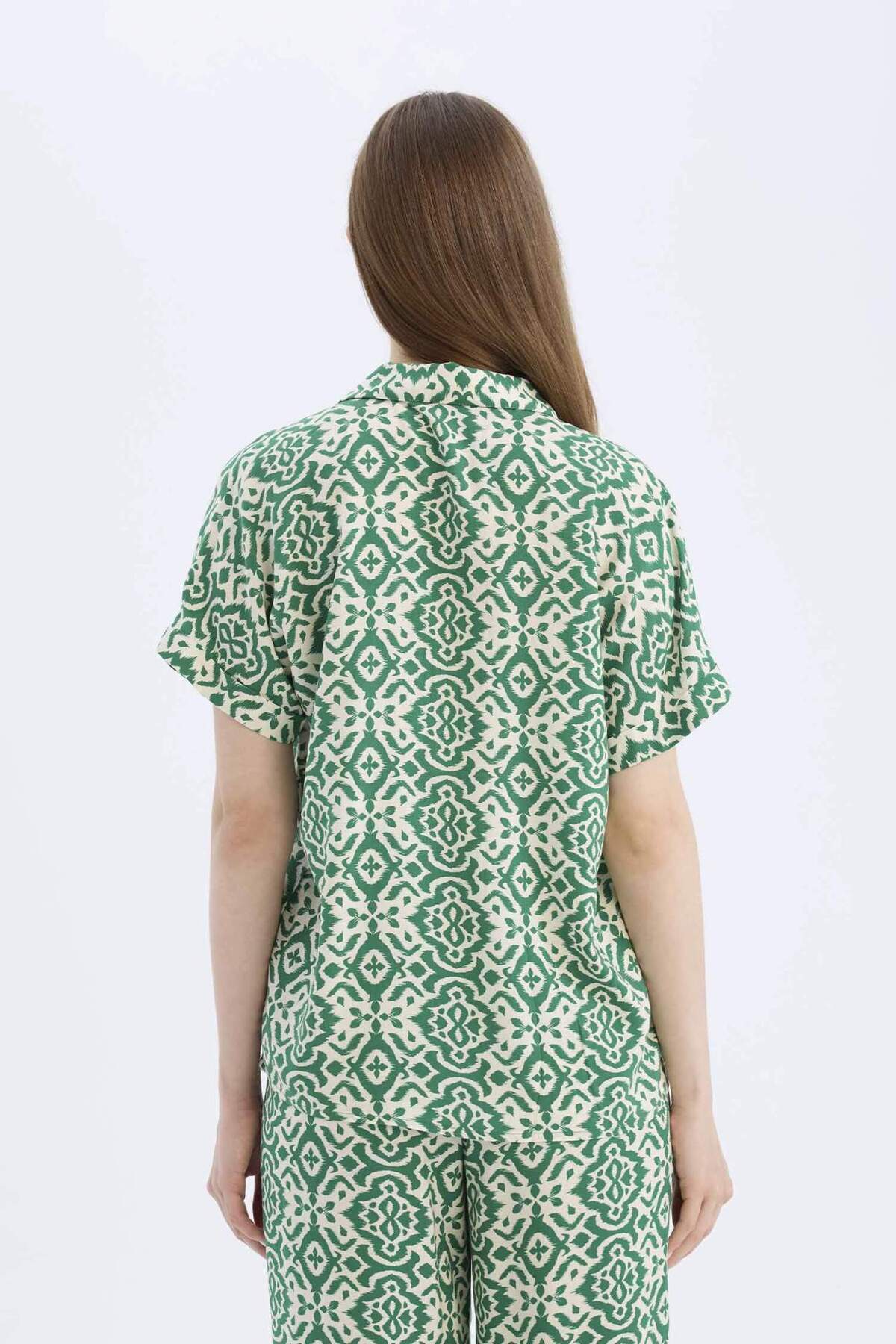 DeFacto-Regular Fit Print Short Sleeve Shirt C9621Ax25Sp 7