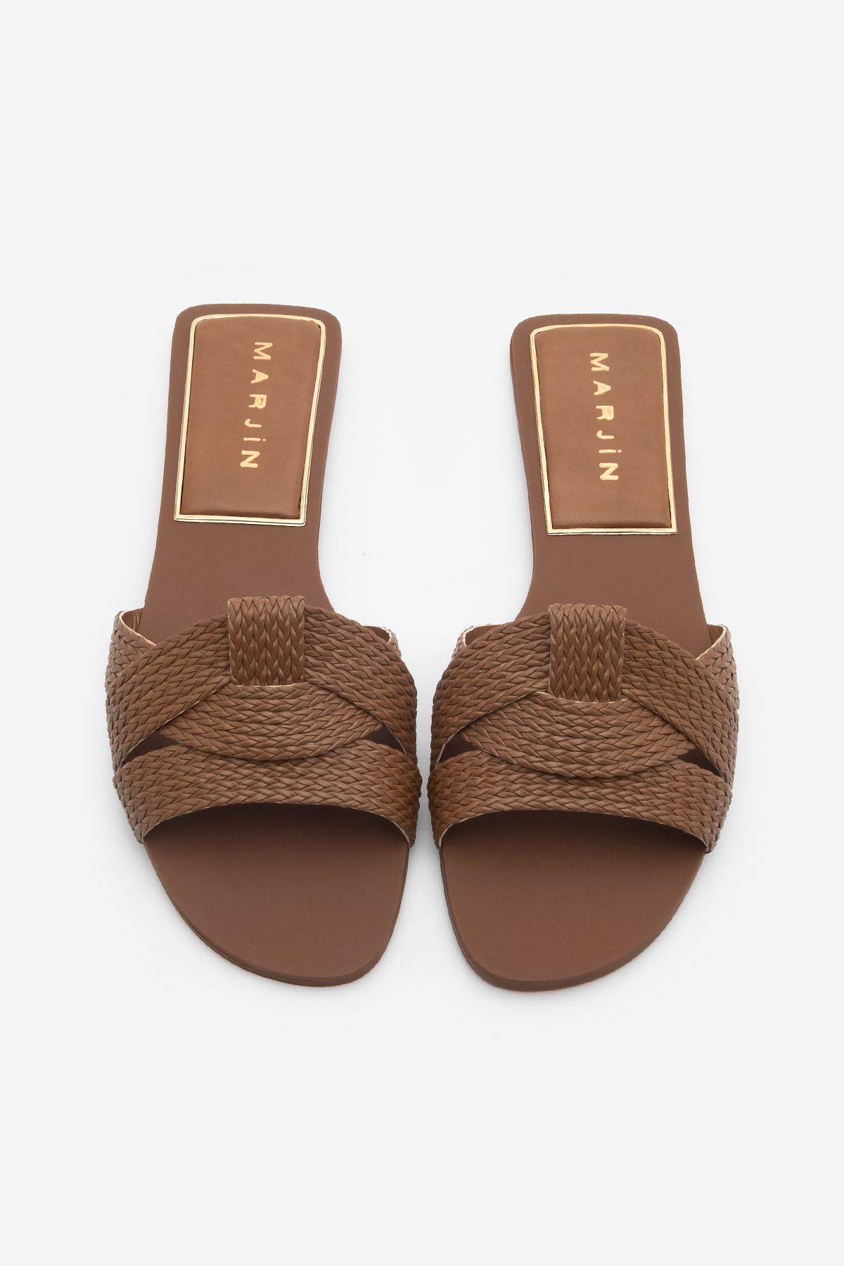Marjin-Women's Braided Strap Daily Slippers Solet Tan 7