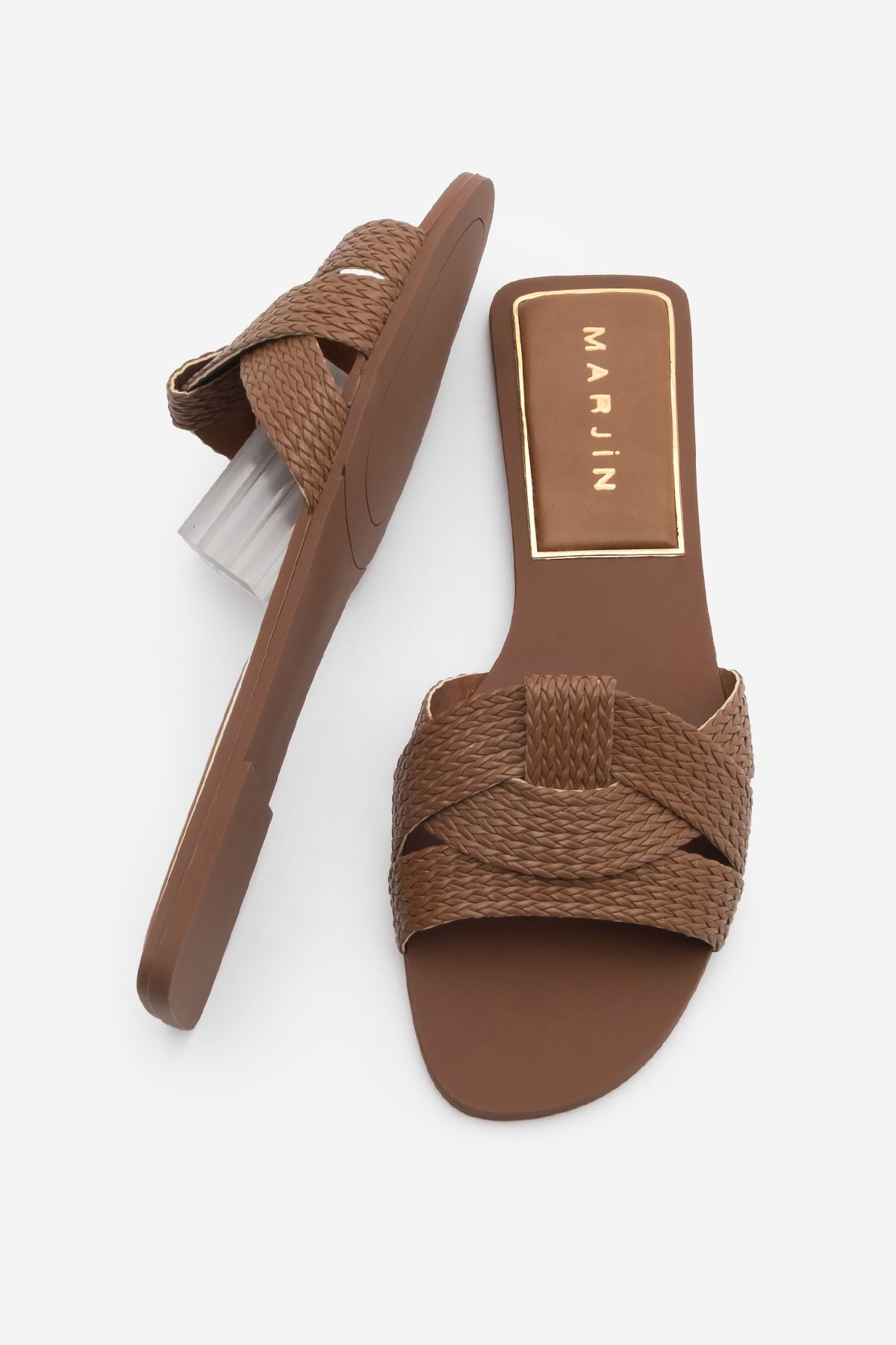 Marjin-Women's Braided Strap Daily Slippers Solet Tan 8