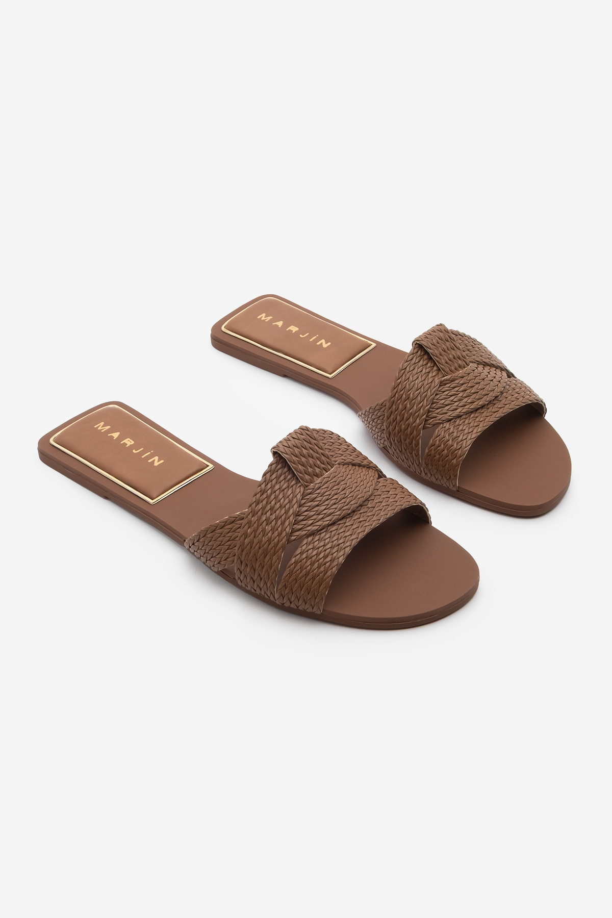 Marjin-Women's Braided Strap Daily Slippers Solet Tan 5