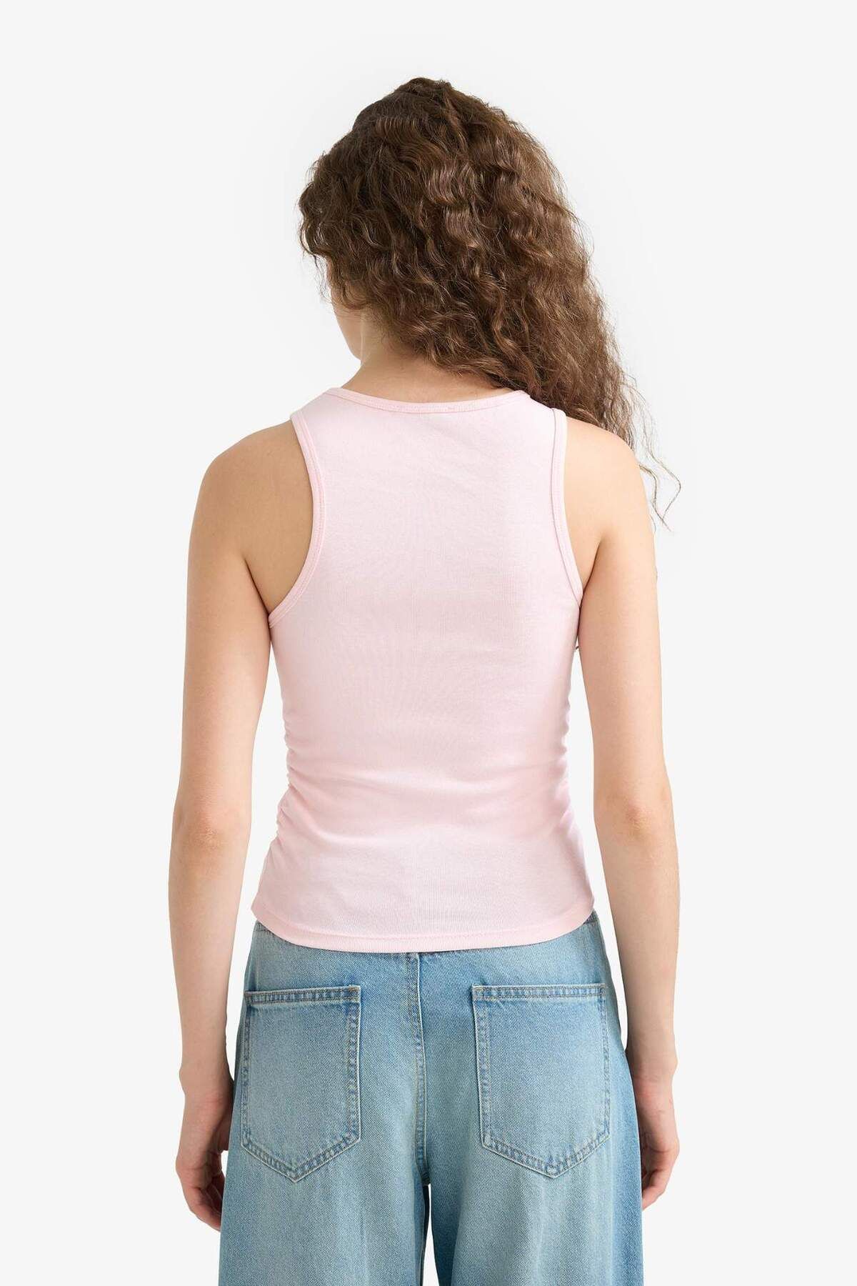 DeFacto-Fitted Crew Neck Basic Plain Ribbed Undershirt F6085Ax25Sm 5