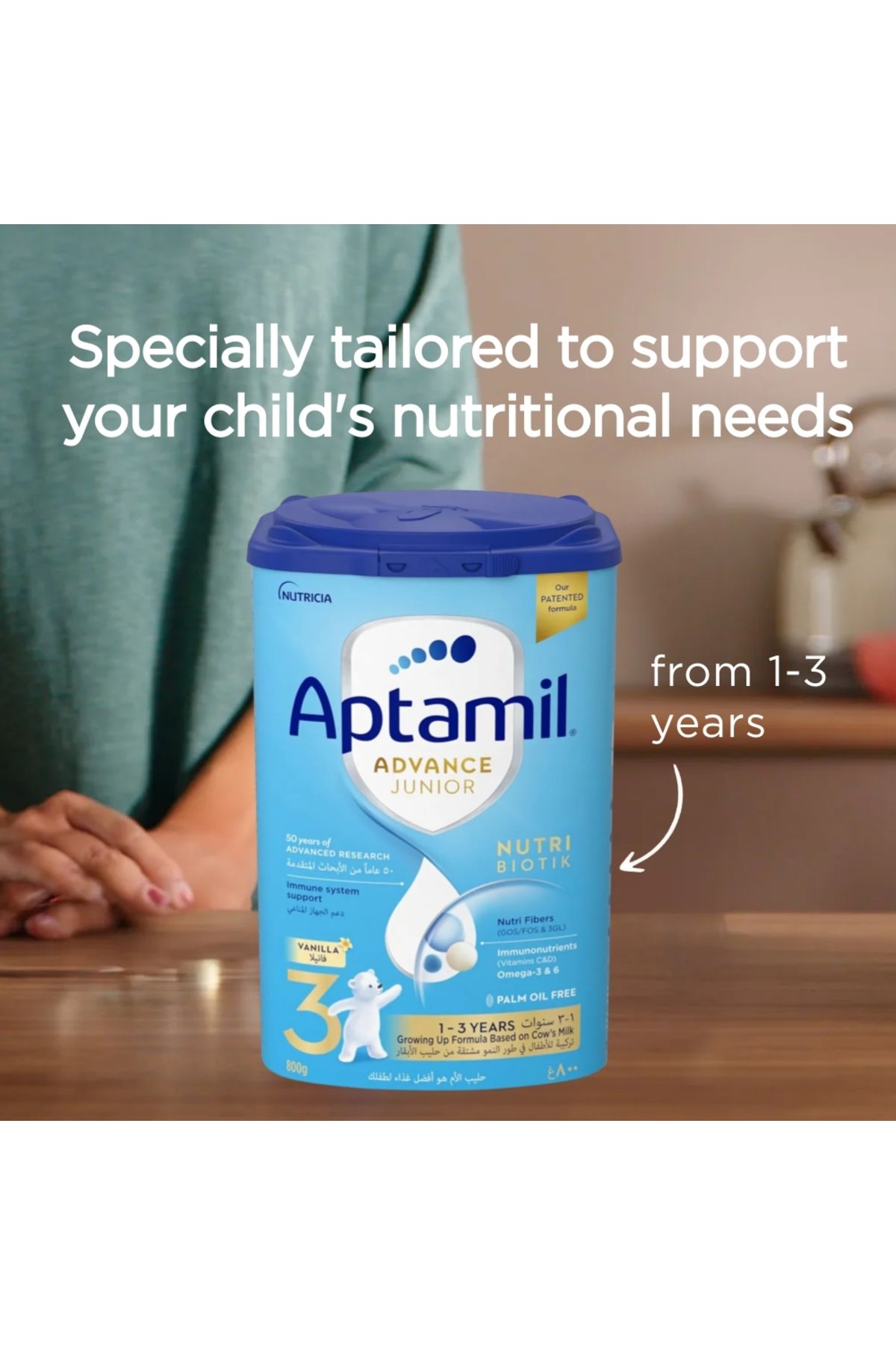 Aptamil-Advance Junior 3 Growing Up Formula Milk From 1-3 Years, Easy To Use Pack, 800g 4