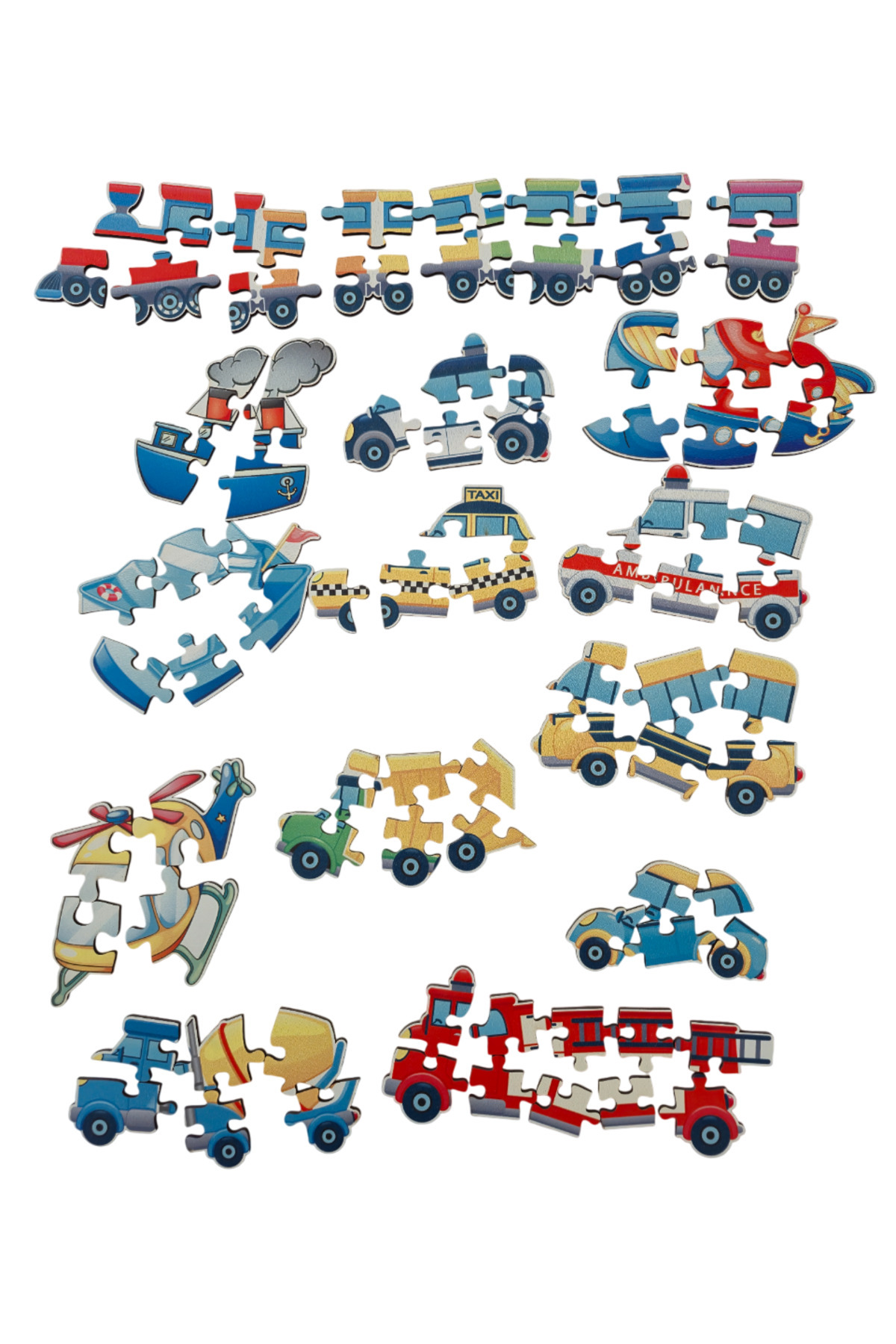 Fizello Araçlar Vehicles / 13 Adet Puzzle Montessori Yapboz / 82 Parça Okul Öncesi Zeka Geliştirici Oyuncak fotoğrafı 6 (önizleme)
