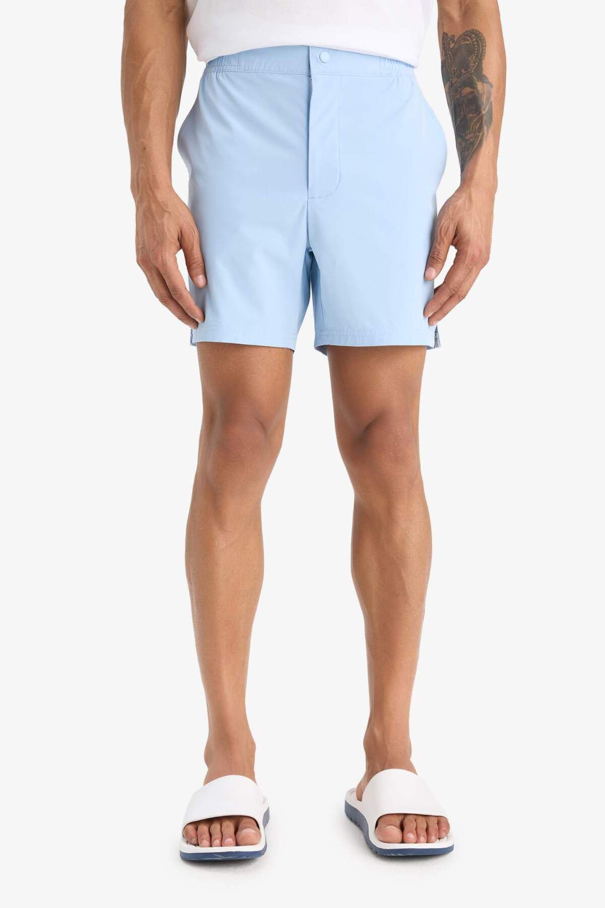 DeFacto-Defactofit Flexible Textured Short Length Sea Shorts E4057Ax25Hs 1