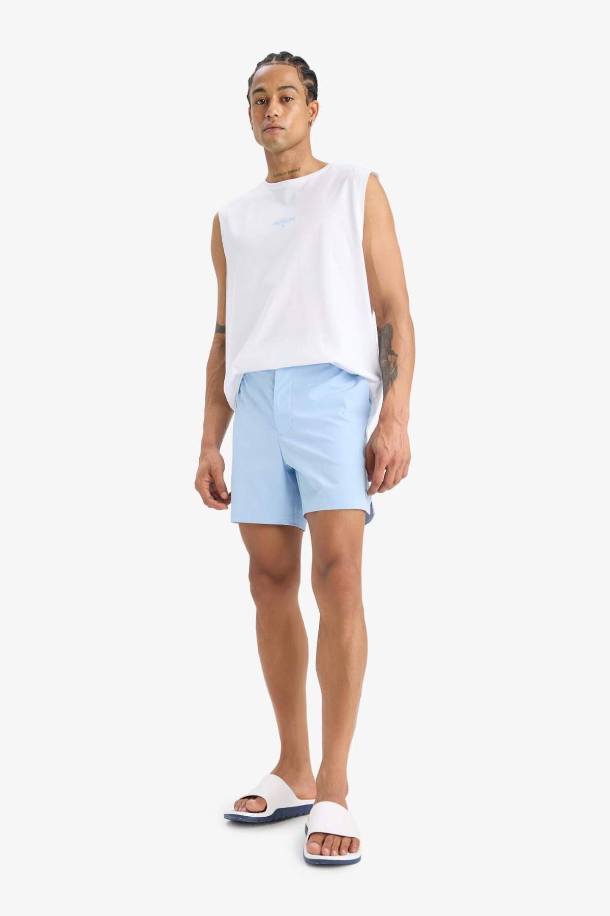 DeFacto-Defactofit Flexible Textured Short Length Sea Shorts E4057Ax25Hs 3