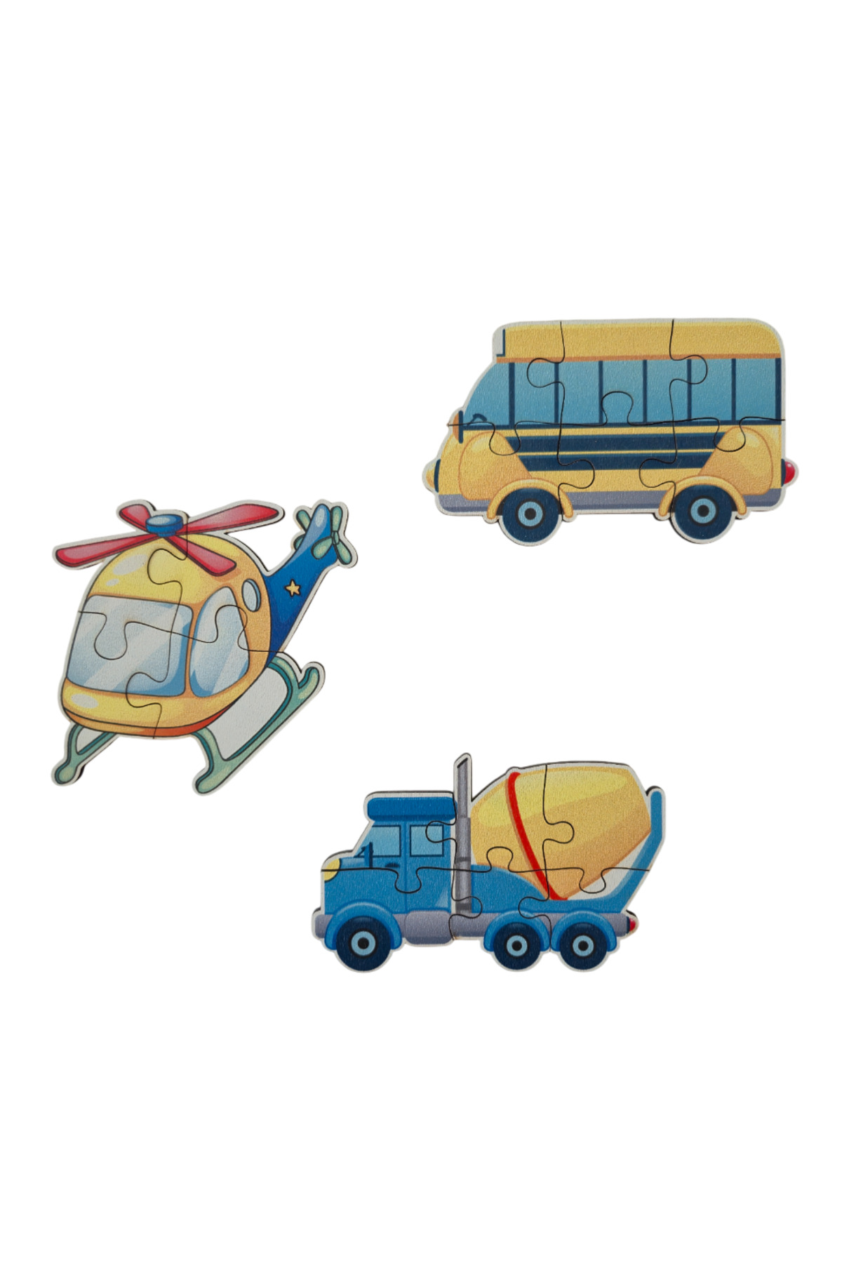 Fizello Araçlar Vehicles / 13 Adet Puzzle Montessori Yapboz / 82 Parça Okul Öncesi Zeka Geliştirici Oyuncak fotoğrafı 4 (önizleme)
