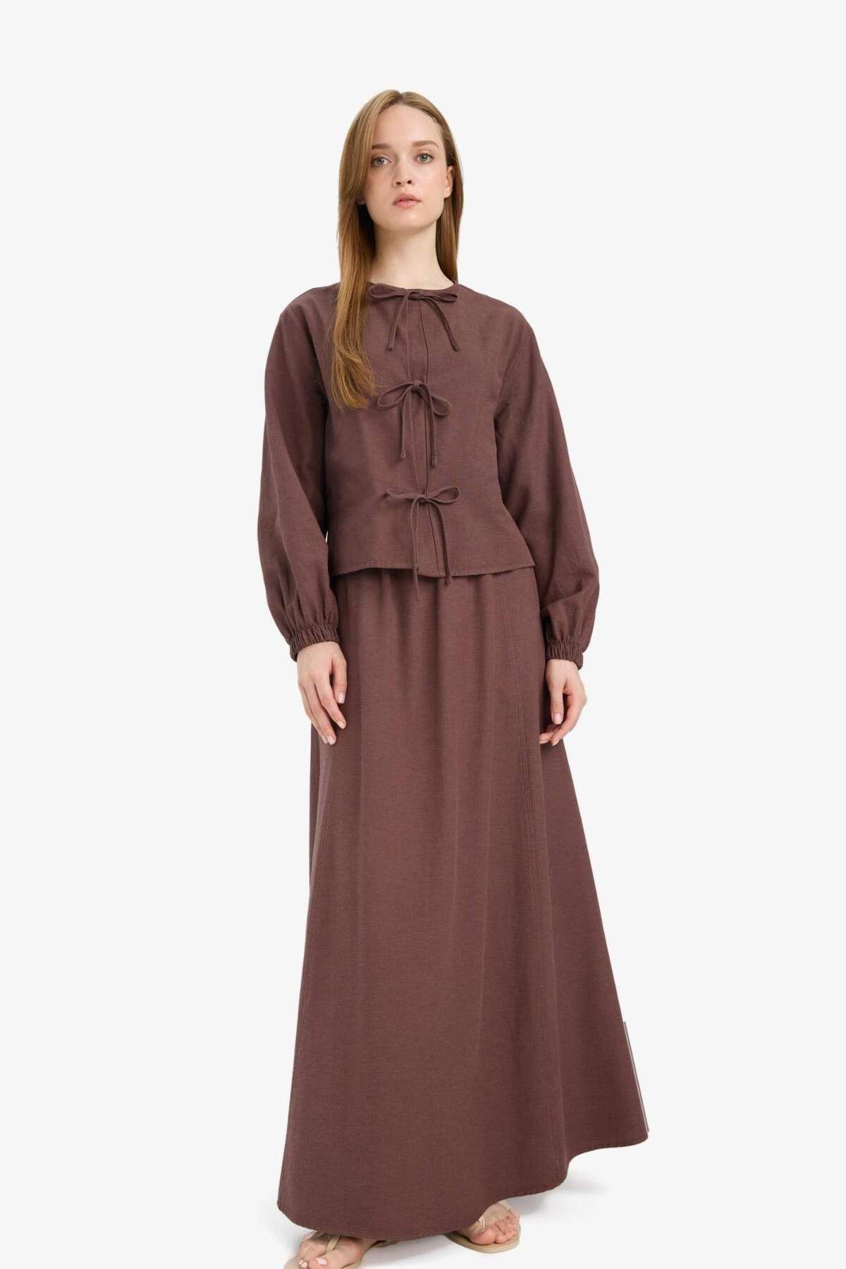 DeFacto-Fusta maxi hijab din amestec de in linie A E5371AX25SP 3