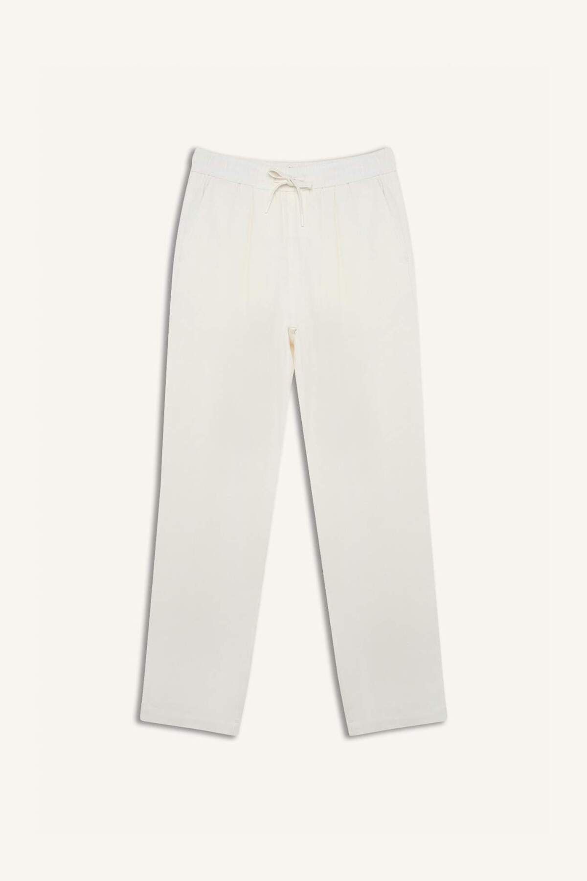 DeFacto-Summer Viscose Jogger Pants Regular Fit Regular Cut Linen Blended Straight Leg with Pockets B4867Ax25Sm 8