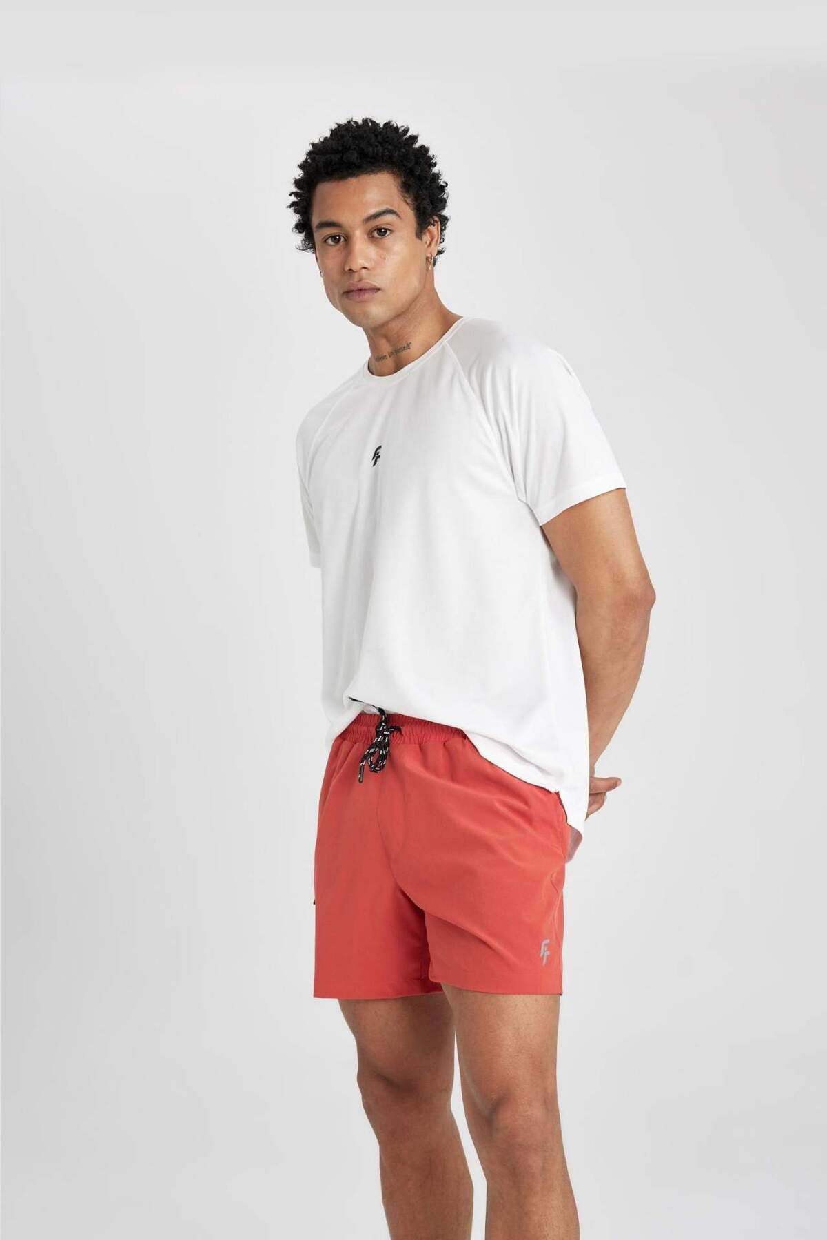 DeFacto-Defactofit Printed Flexible Textured Short Length Sportsman Swim Shorts C5138Ax25Hs 4
