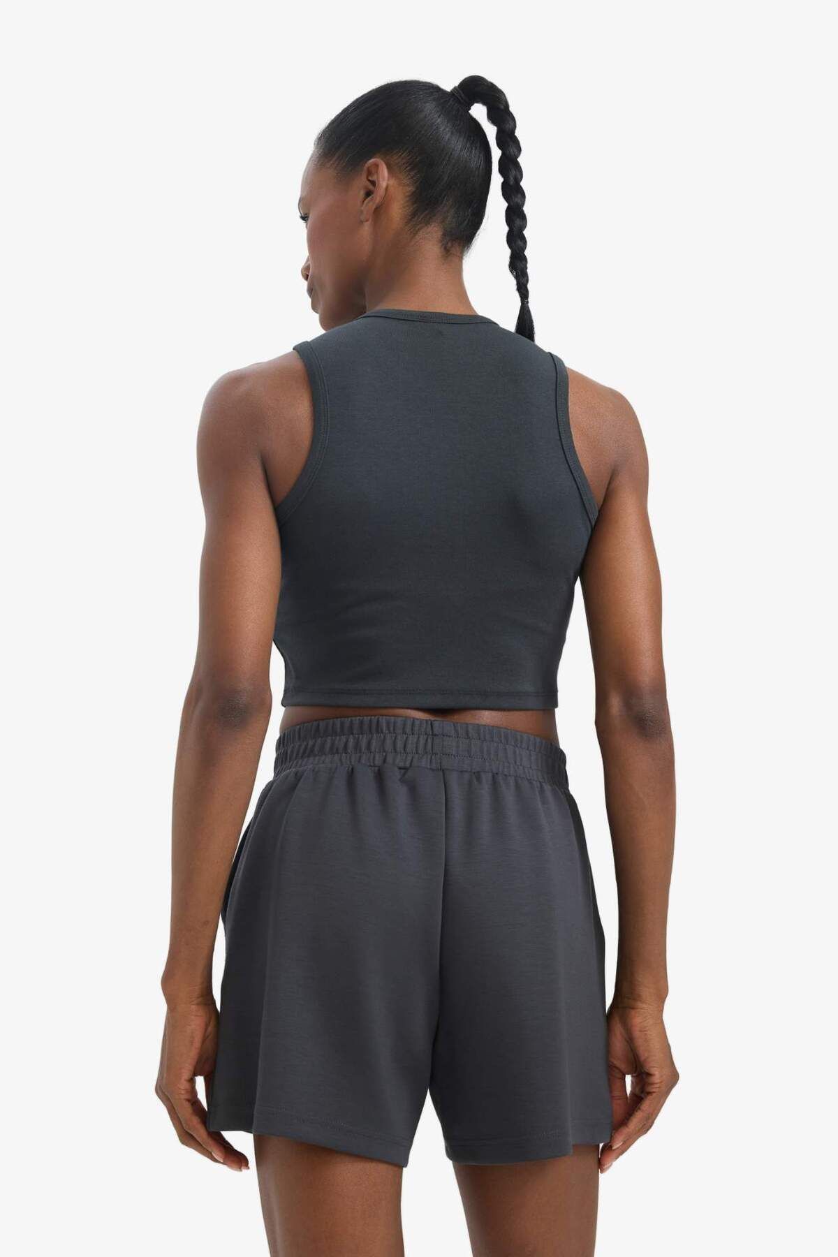 DeFacto-Defactofit Crop Top Crew Neck Modal Athlete Undershirt E2939Ax25Sm 6