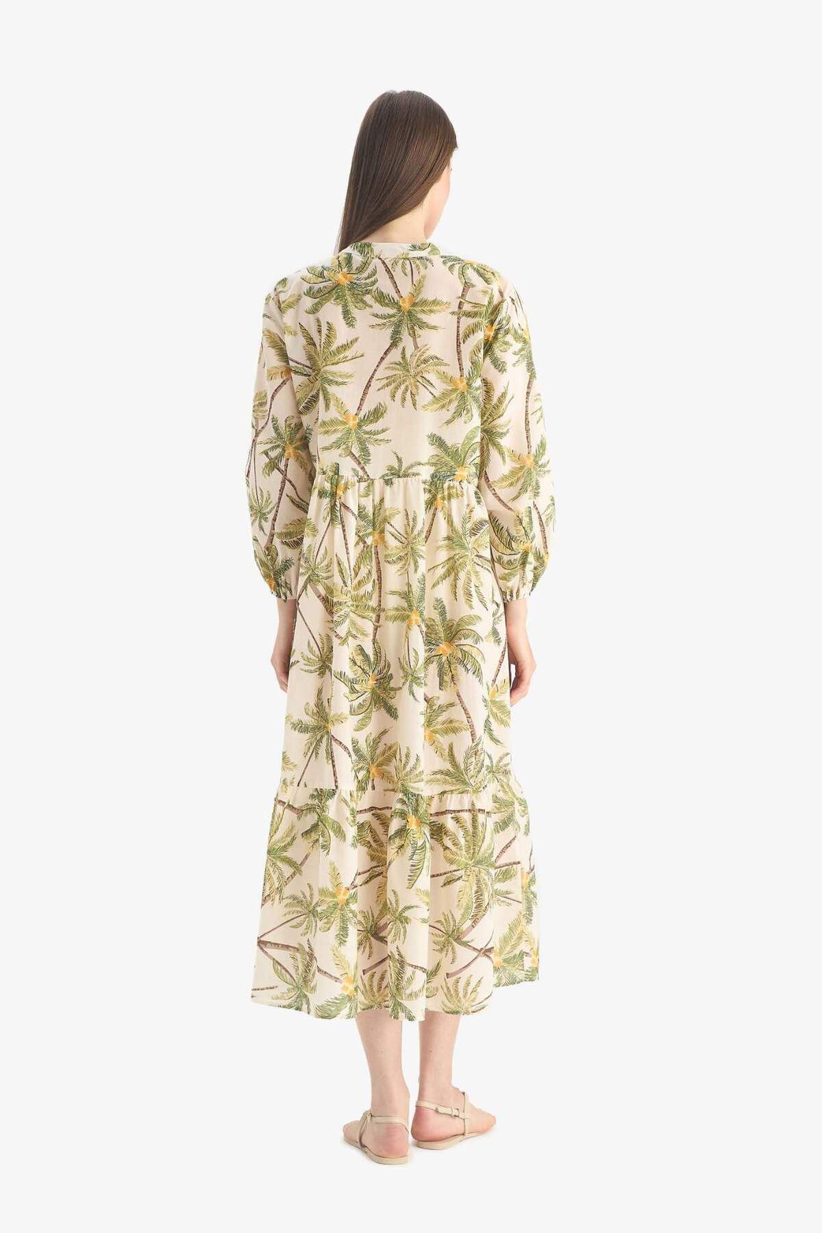 DeFacto-Tropisch gemustertes Voile-Strandkleid – Fall in Love E7745AX25SP 7