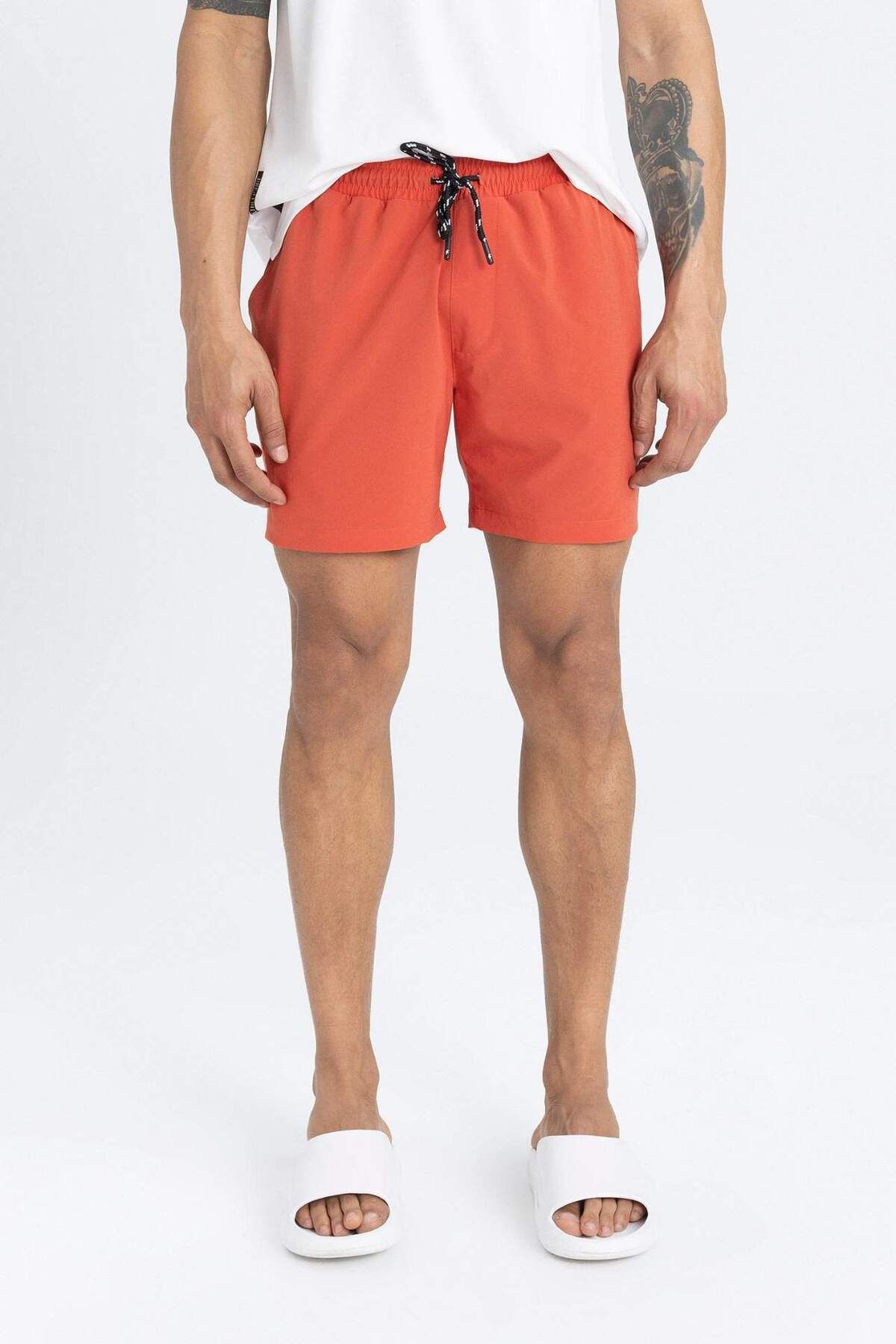 DeFacto-Defactofit Printed Flexible Textured Short Length Sportsman Swim Shorts C5138Ax25Hs 6