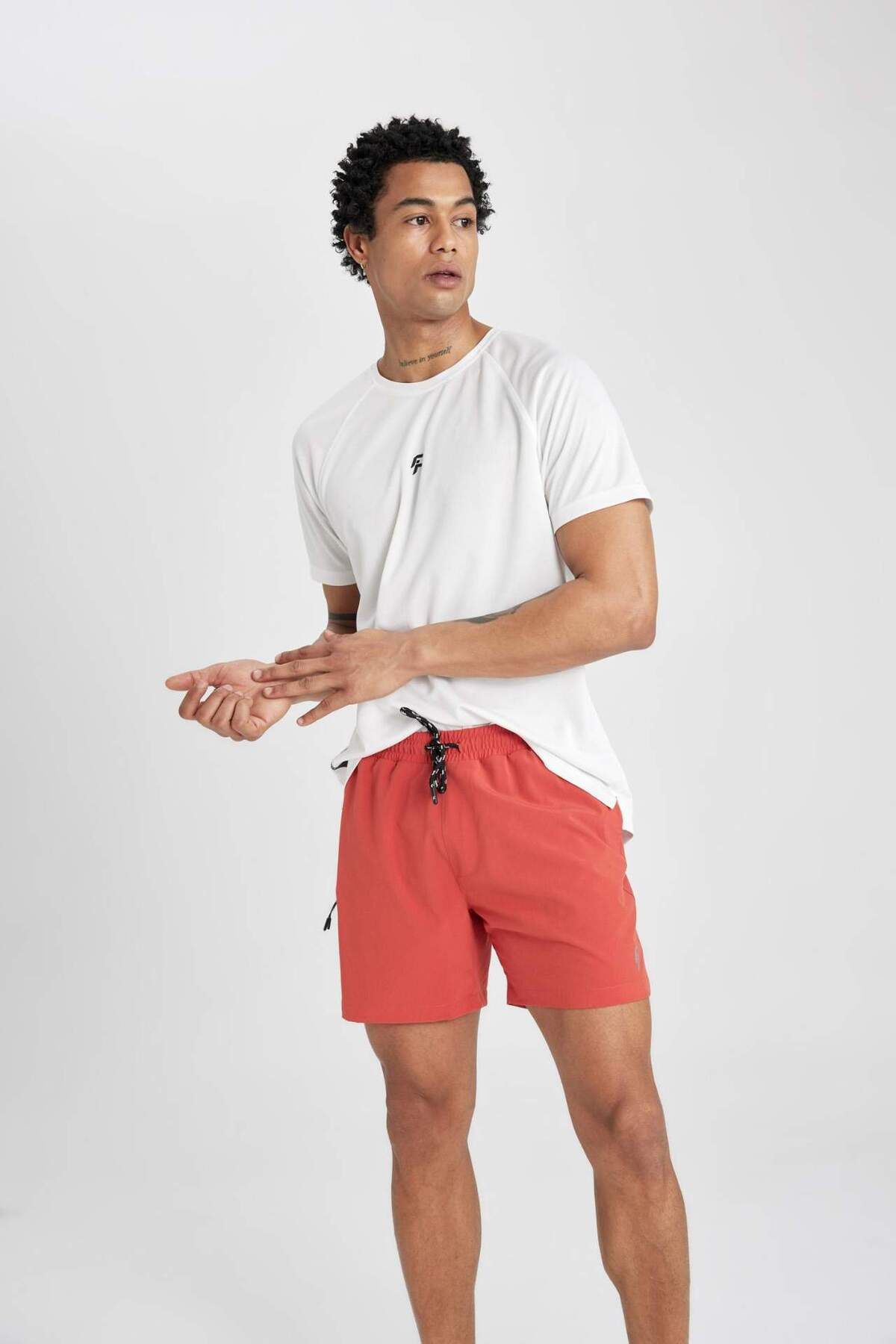 DeFacto-Defactofit Printed Flexible Textured Short Length Sportsman Swim Shorts C5138Ax25Hs 5