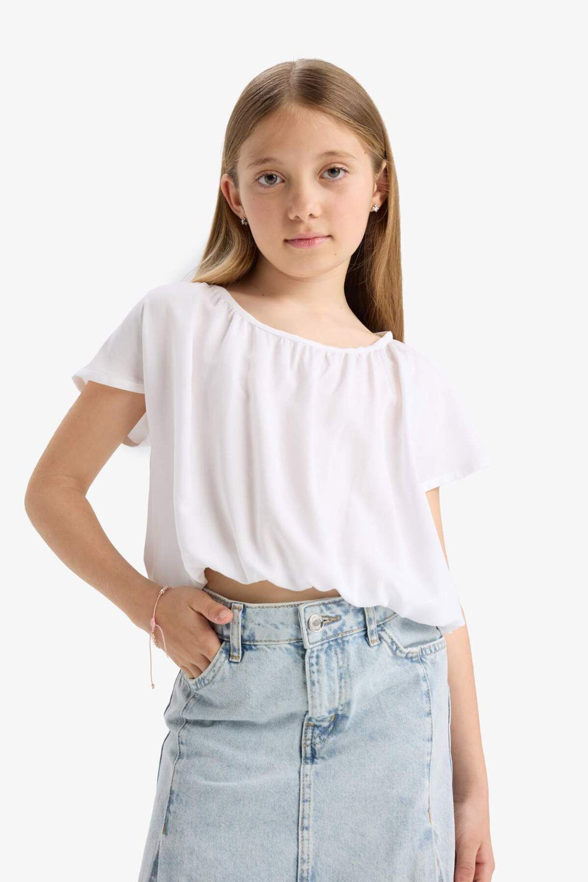 DeFacto-Girl's Short Sleeve Blouse E6855A825Sm 3