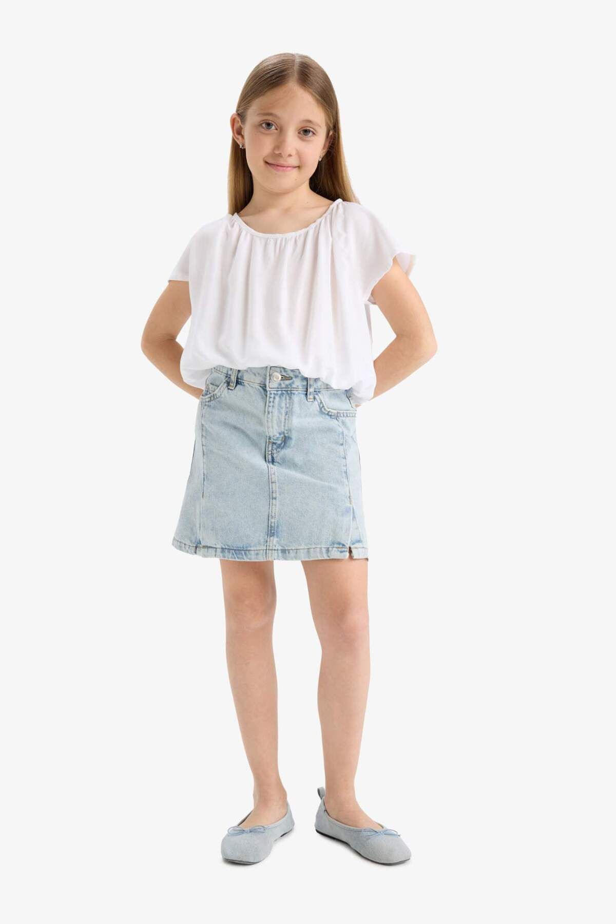 DeFacto-Girl's Short Sleeve Blouse E6855A825Sm 2