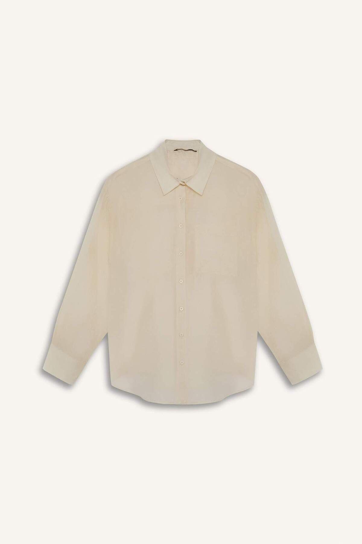 DeFacto-Oversize Wide Fit Basic Απλό Modal Μακρυμάνικο Πουκάμισο E3866ax25sp 6