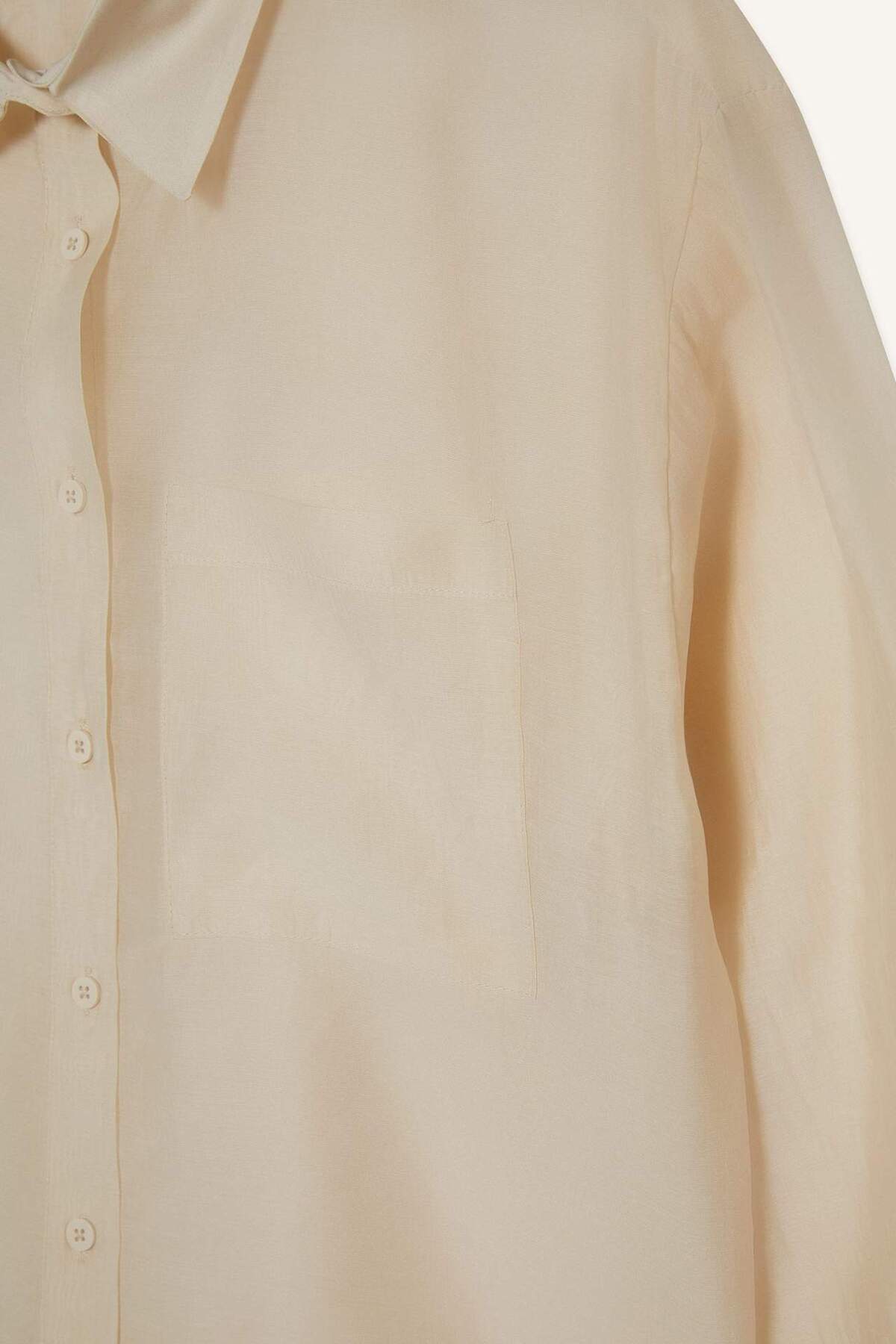 DeFacto-Oversize Wide Fit Basic Απλό Modal Μακρυμάνικο Πουκάμισο E3866ax25sp 7