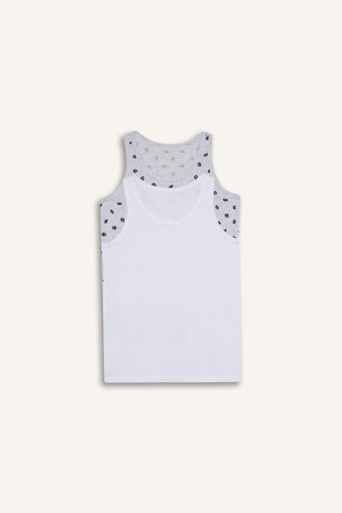 DeFacto-Boy's Cactus Patterned 2-Piece Undershirt E6863A825Sp 1