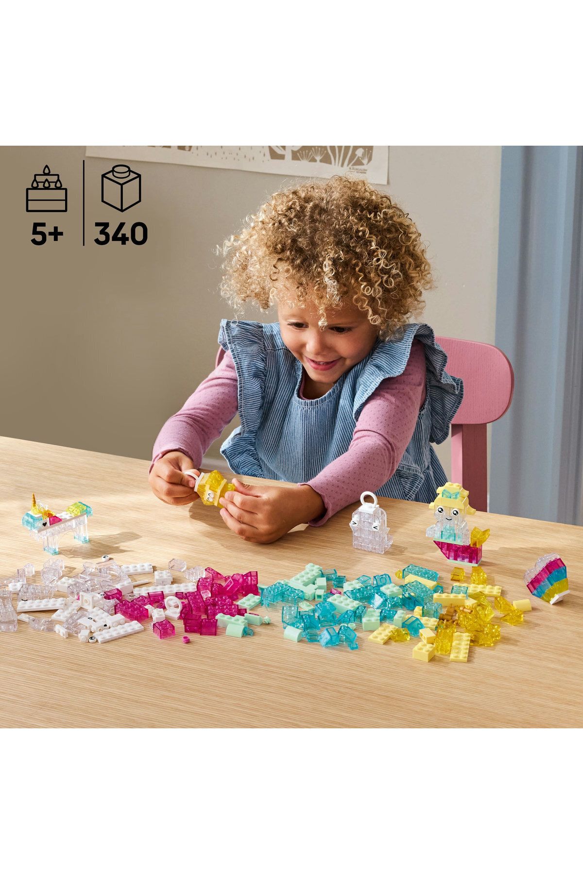 LEGO-®   Classic Magic Translucent Box 11040 – 5+ Color Pieces and Hanger Pieces Building Set (340 Pieces) 8