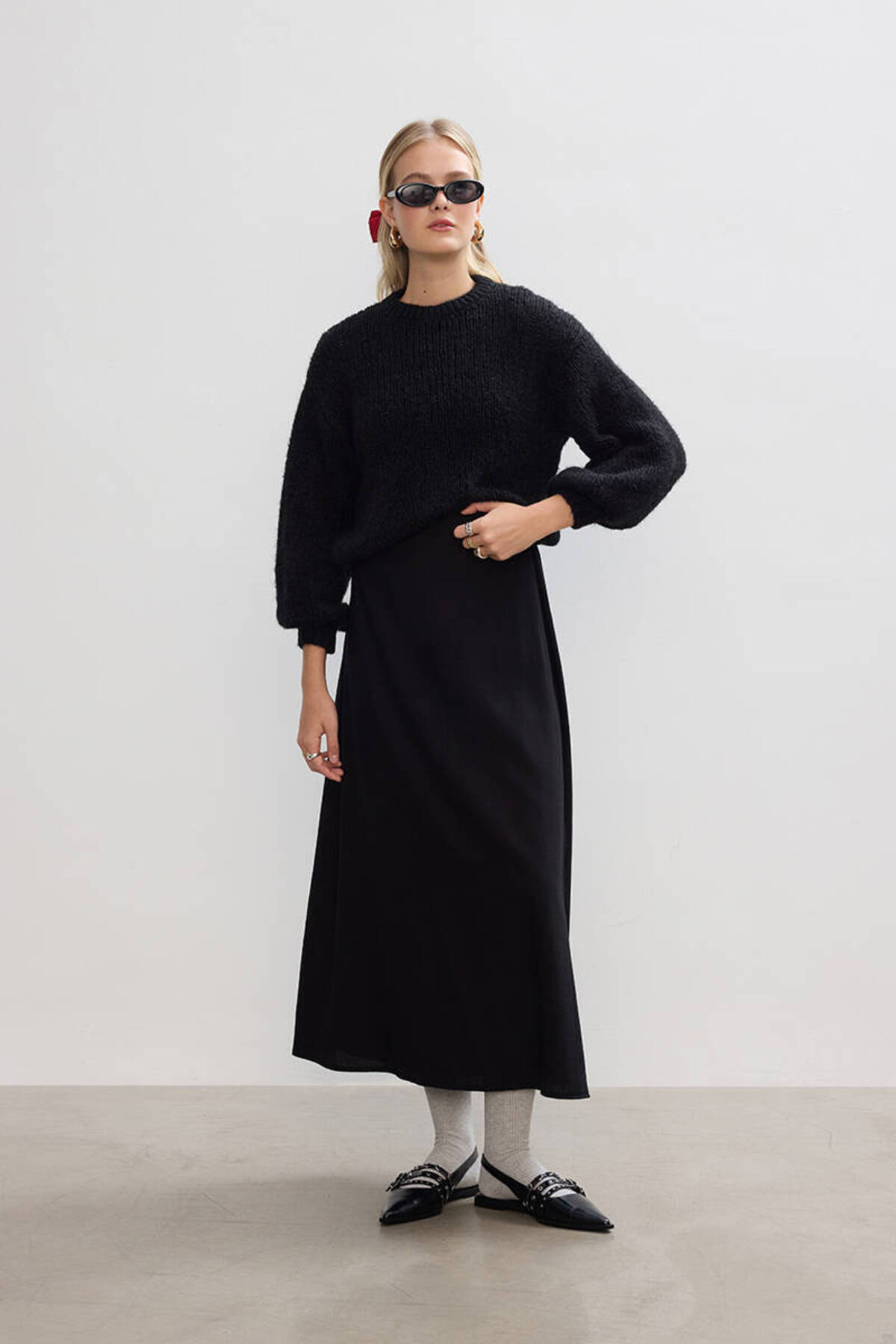BE BLUE-FUSTA CRINKLE NEGRA 3