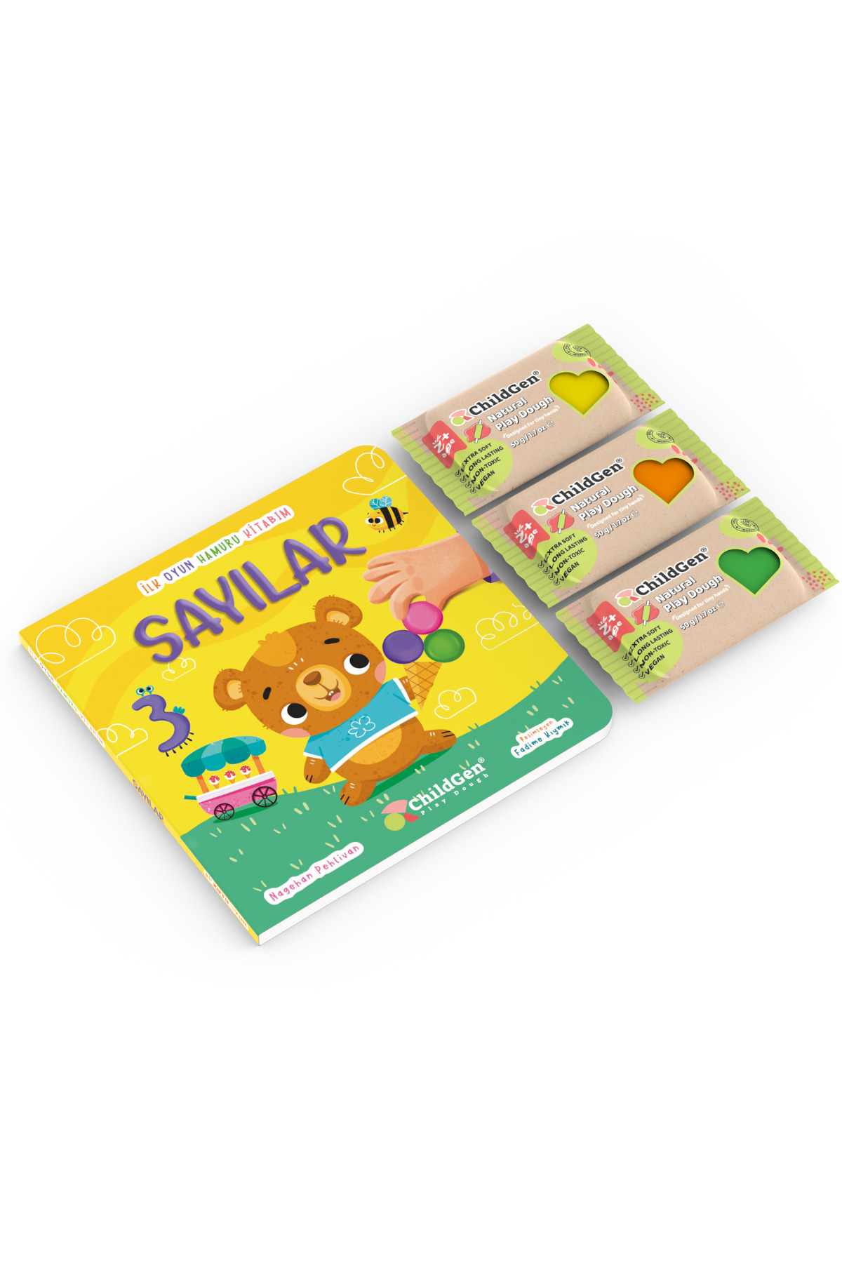 ChildGen Sayılar Ilk Oyun Hamuru Aktivitesi Ve 3x125 Gr Doğal Oyun Hamuru fotoğrafı 2 (önizleme)