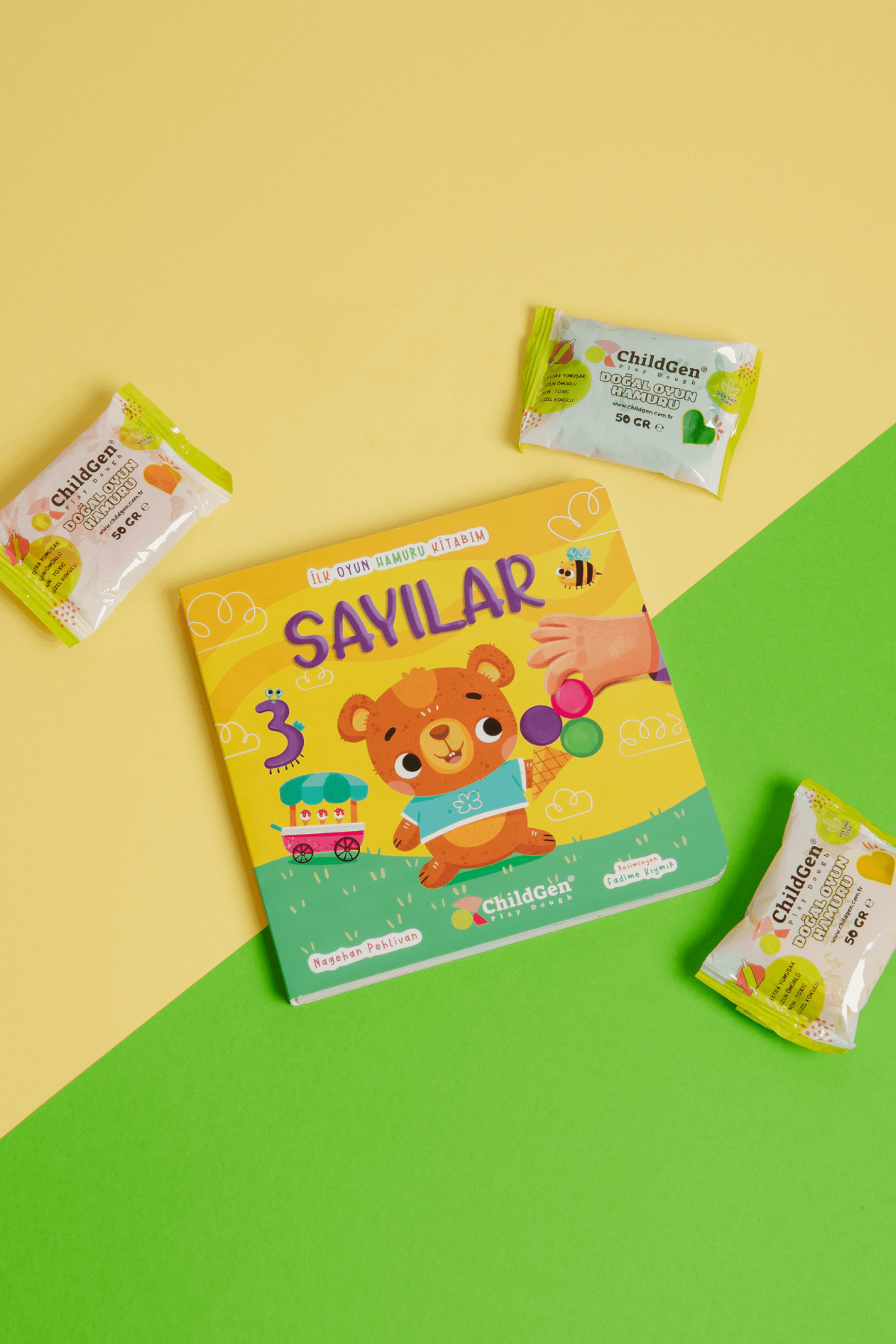 ChildGen Sayılar Ilk Oyun Hamuru Aktivitesi Ve 3x125 Gr Doğal Oyun Hamuru fotoğrafı 3 (önizleme)