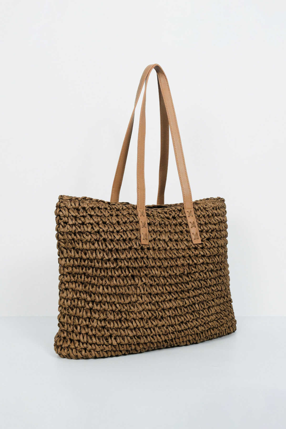 BE BLUE-Brown Leather Handle Wicked Bag 4