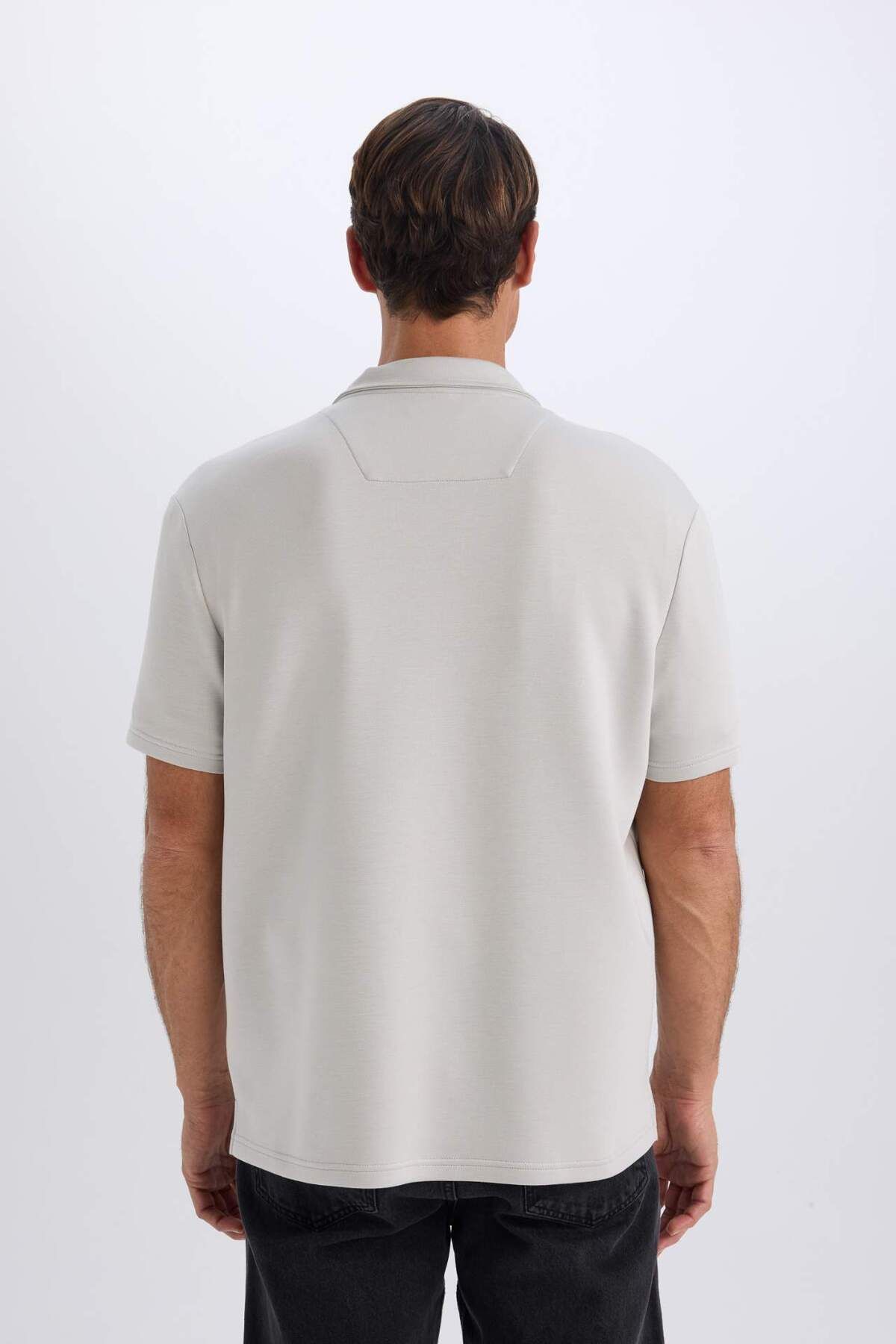 DeFacto-Tricou cu mânecă scurtă din țesătură grea, cu guler vertical, cu jumătate de fermoar, B6502AX25SP 6