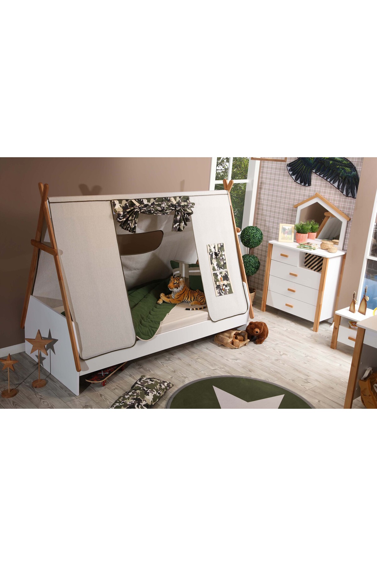 benim odam My House Montessori Kamp Karyola Ve Kamuflaj Çadırı 90 X 200 fotoğrafı 2 (önizleme)