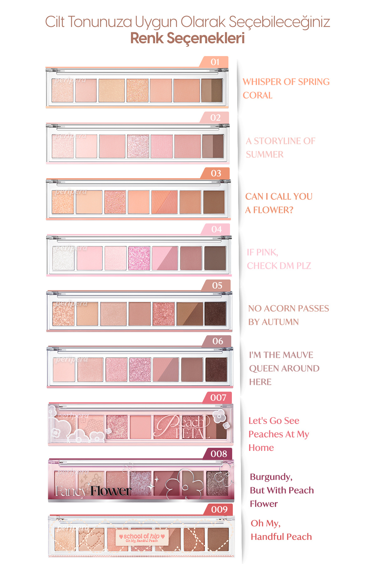 PERIPERA-Peripera All Take Mood Palette 005 - 5 Different Pigmented Textured Headlight Palette,'No Acorn Passes by Autumn' 5