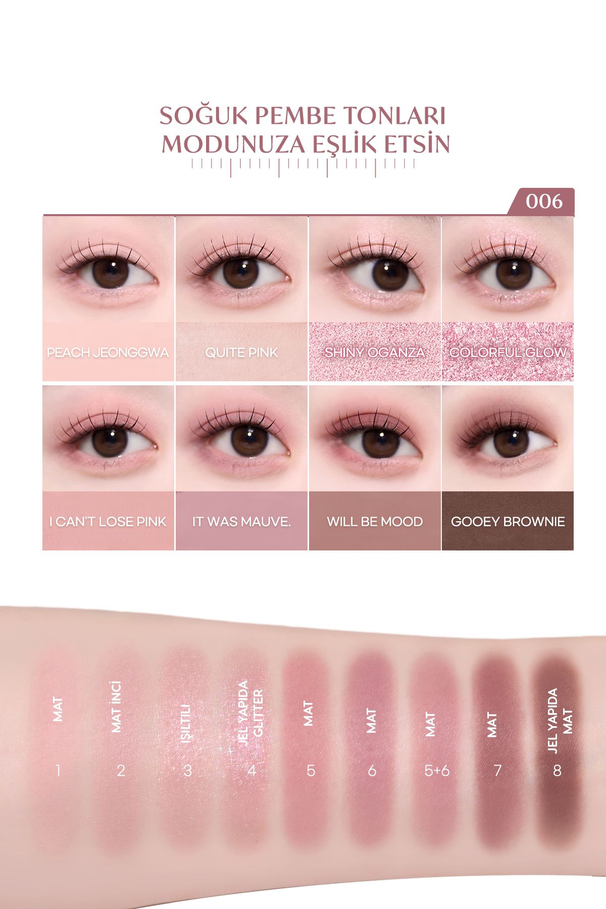 PERIPERA-Peripera All Take Mood Palette 006 - 5 Different Texture Headlight Palette,'I'M the Mauve Queen Around Here' 3