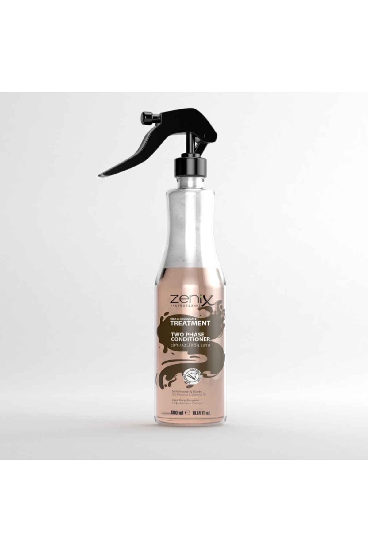 Zenix Fön Suyu Süt & Çikolata Bakımı Çift Fazlı – 400 ml 🍫🥛✨ — z15