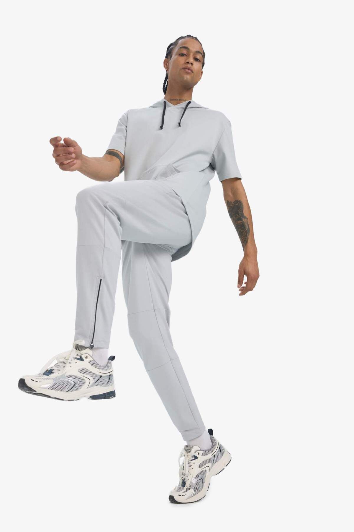 DeFacto-DeFactoFit Slim Fit Sports Jogger Φούτερ με φερμουάρ με φερμουάρ D7998AX25SP 4