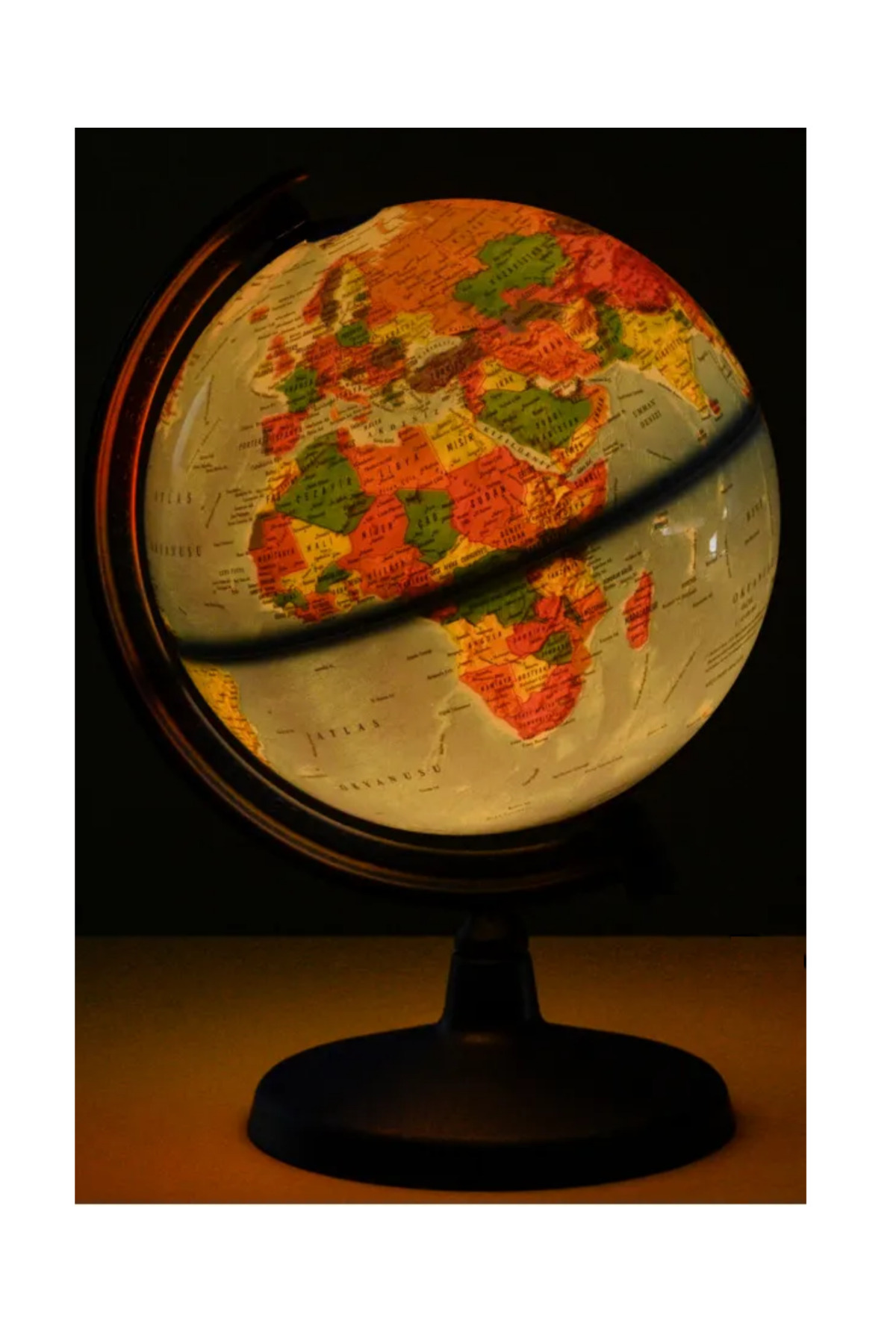 LRS STORE Pilli Eğitici Işıklı Küre / Dünya Küresi 30 Cm Eğitici Harita Çocuk Gece Lambası fotoğrafı 6 (önizleme)